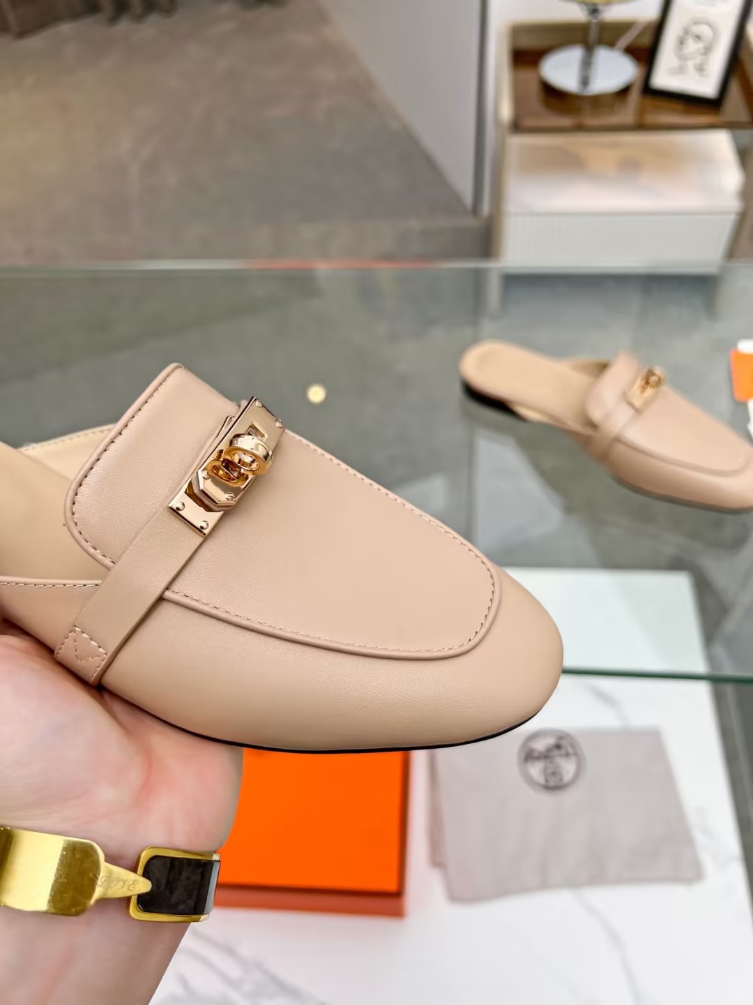 0Z MULE PASTEL PINK LAMBSKIN - 图片 6