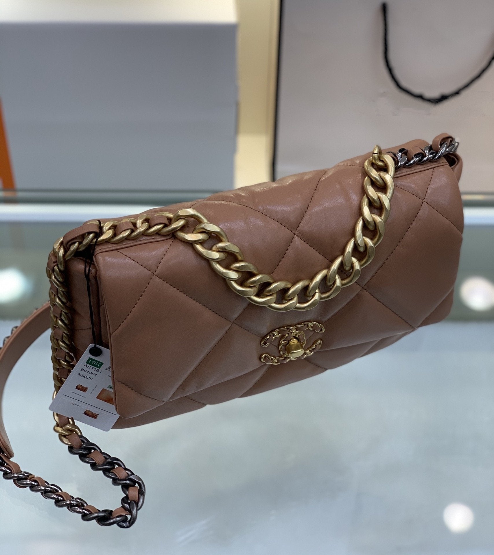 19 FLAP BAG 26 BROWN GOATSKIN - 图片 4