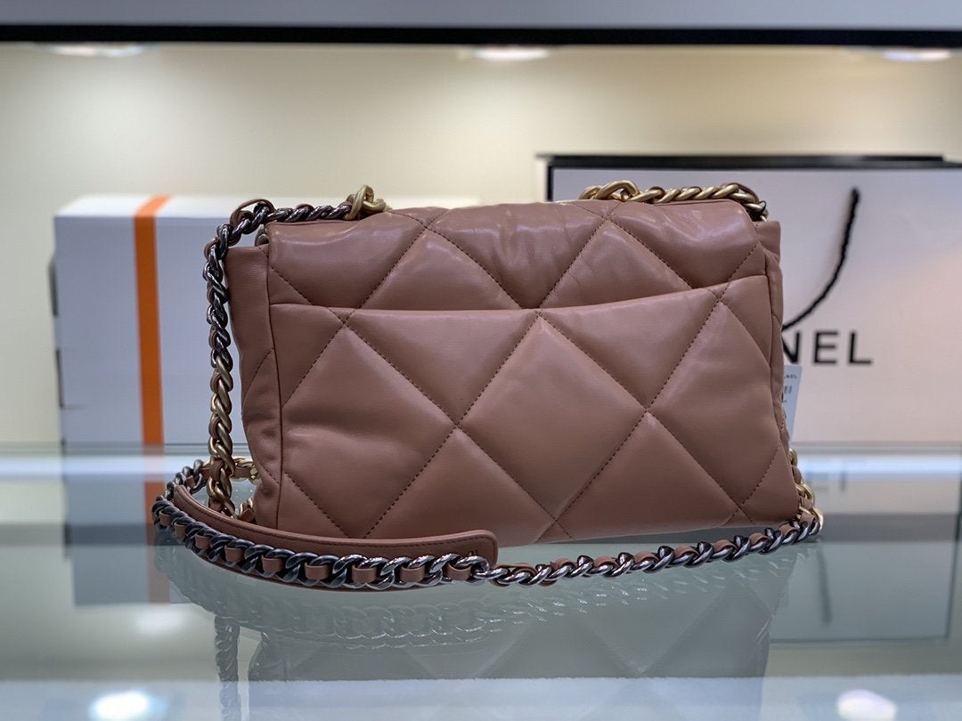 19 FLAP BAG 26 BROWN GOATSKIN - 图片 3