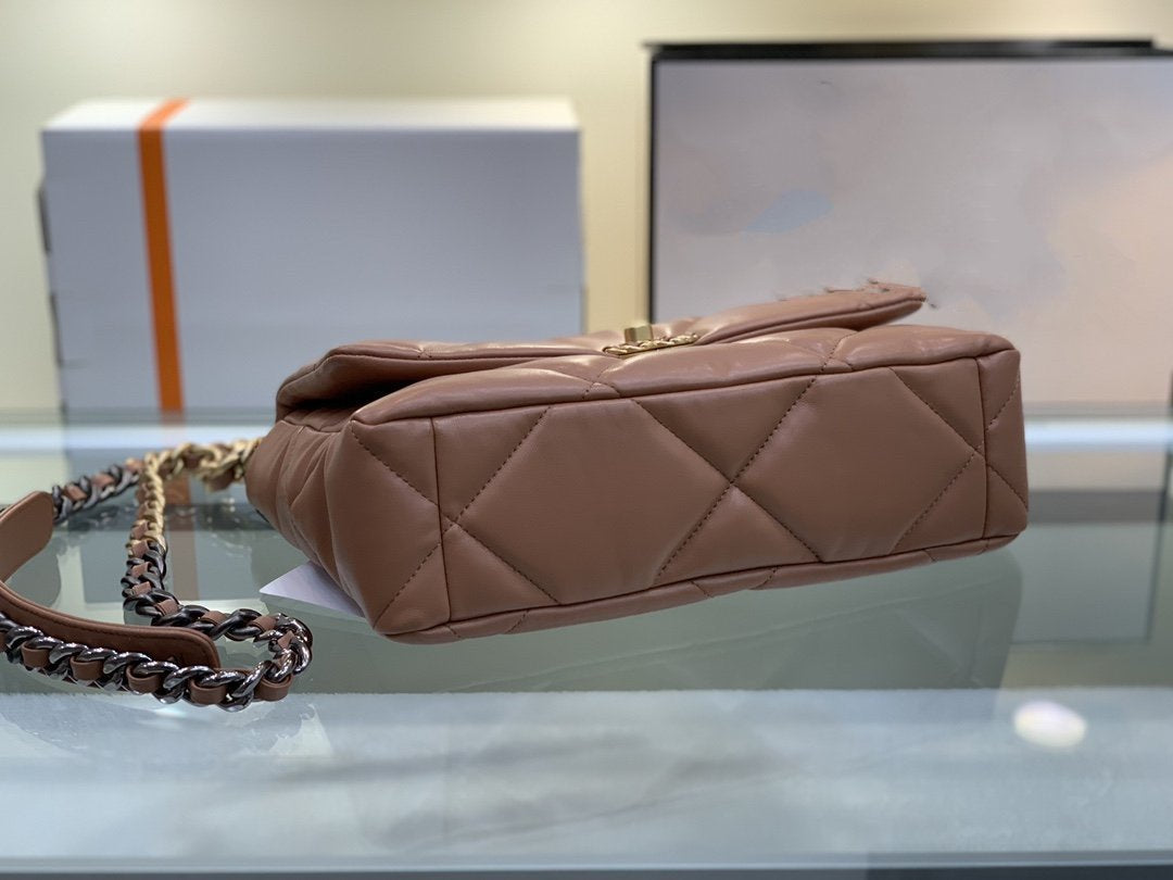 19 FLAP BAG 26 BROWN GOATSKIN - 图片 5