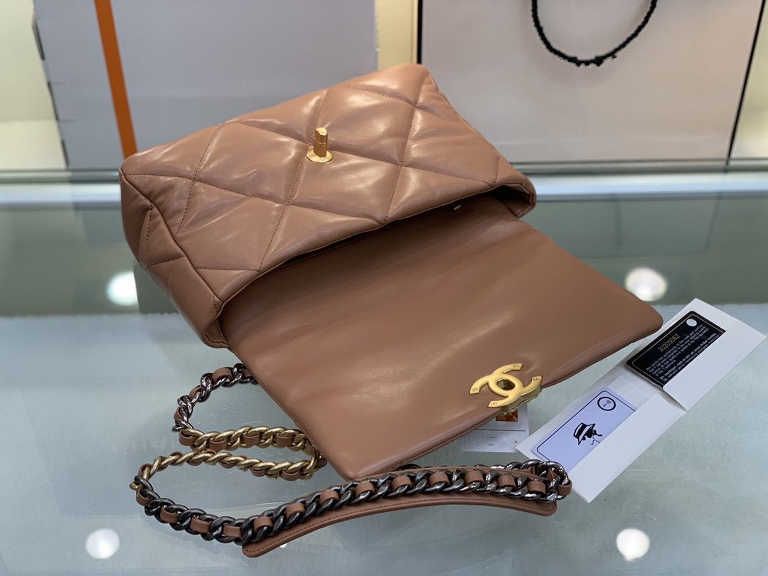 19 FLAP BAG 26 BROWN GOATSKIN - 图片 8