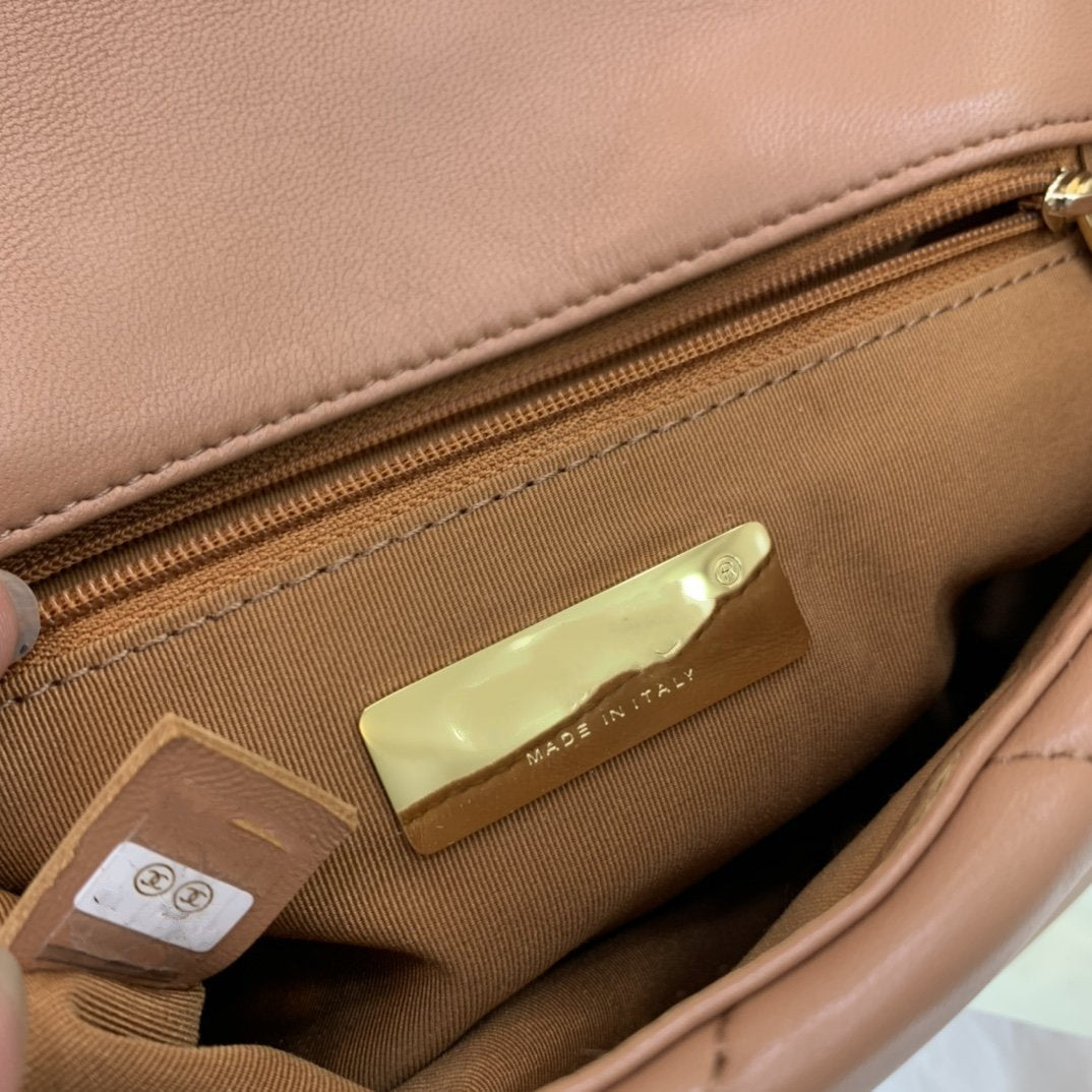 19 FLAP BAG 26 BROWN GOATSKIN - 图片 9