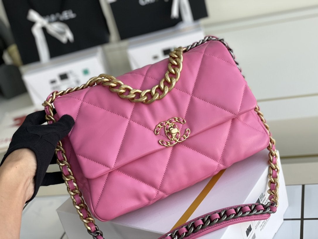 19 FLAP BAG 26 PINK LAMBSKIN - 图片 2