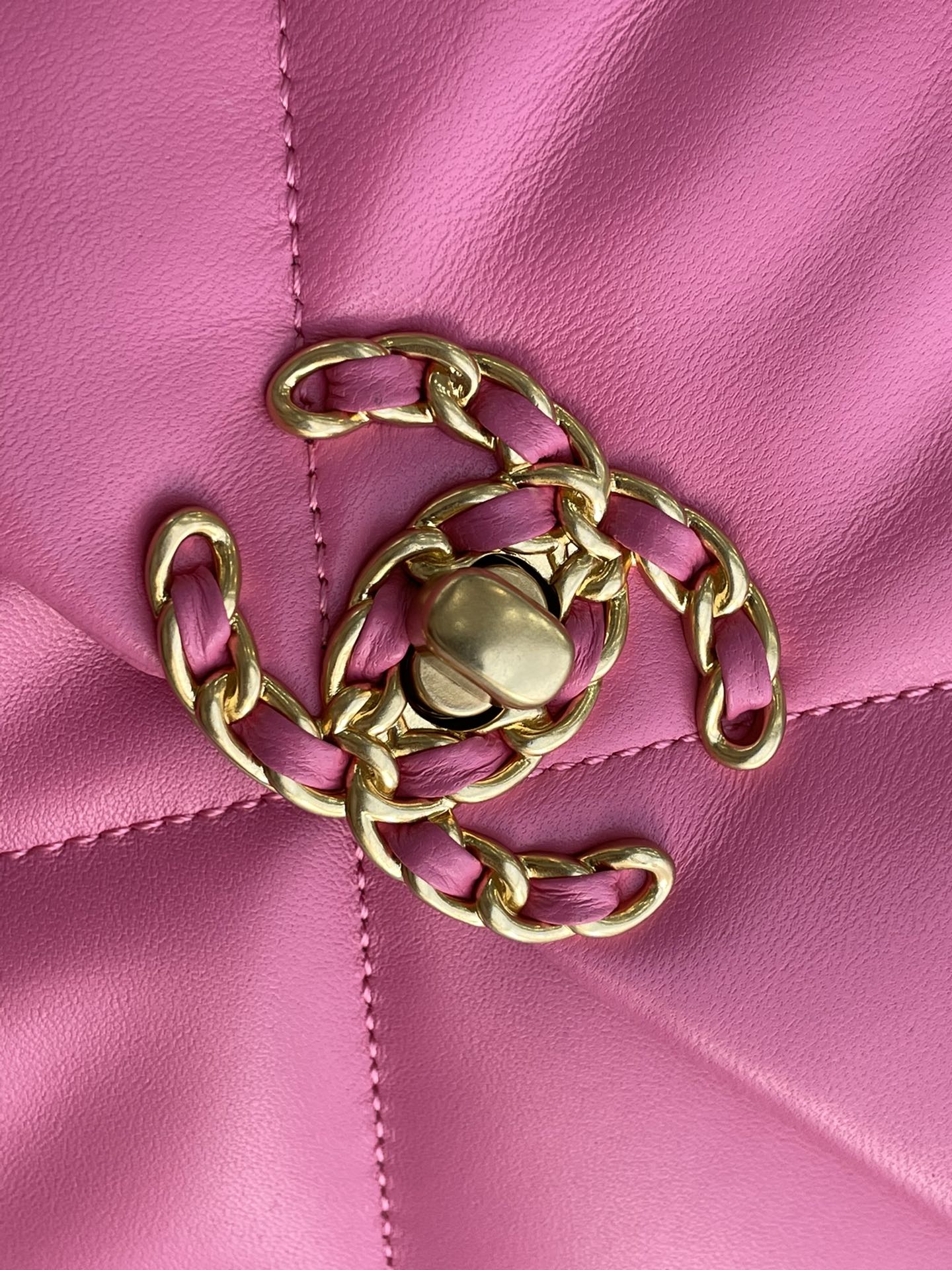 19 FLAP BAG 26 PINK LAMBSKIN - 图片 5