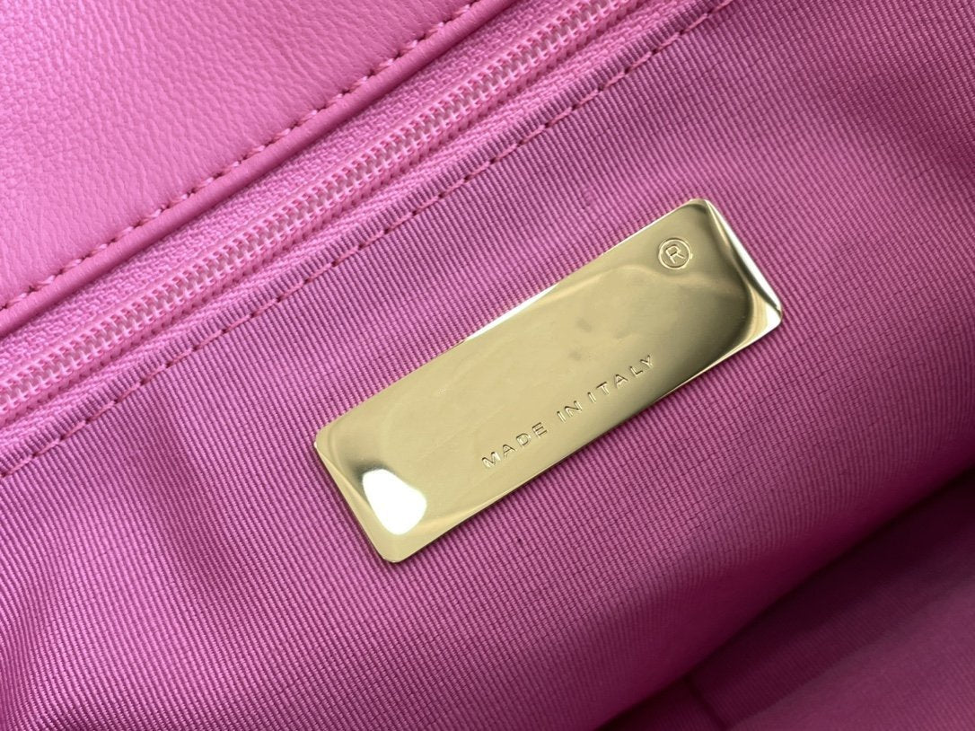 19 FLAP BAG 26 PINK LAMBSKIN - 图片 9