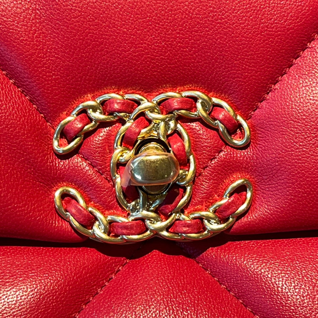 19 FLAP BAG 26 RED GOATSKIN - 图片 3