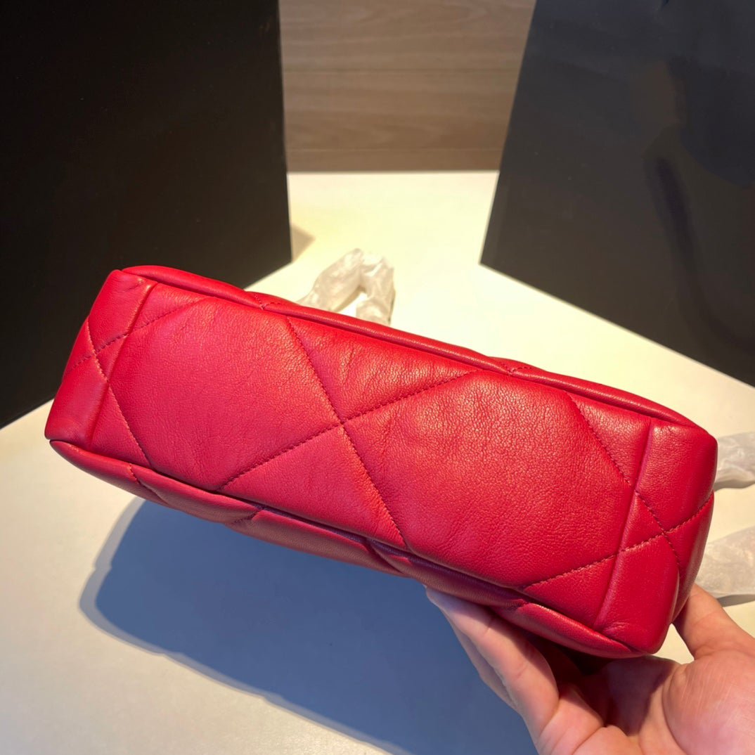 19 FLAP BAG 26 RED GOATSKIN - 图片 7