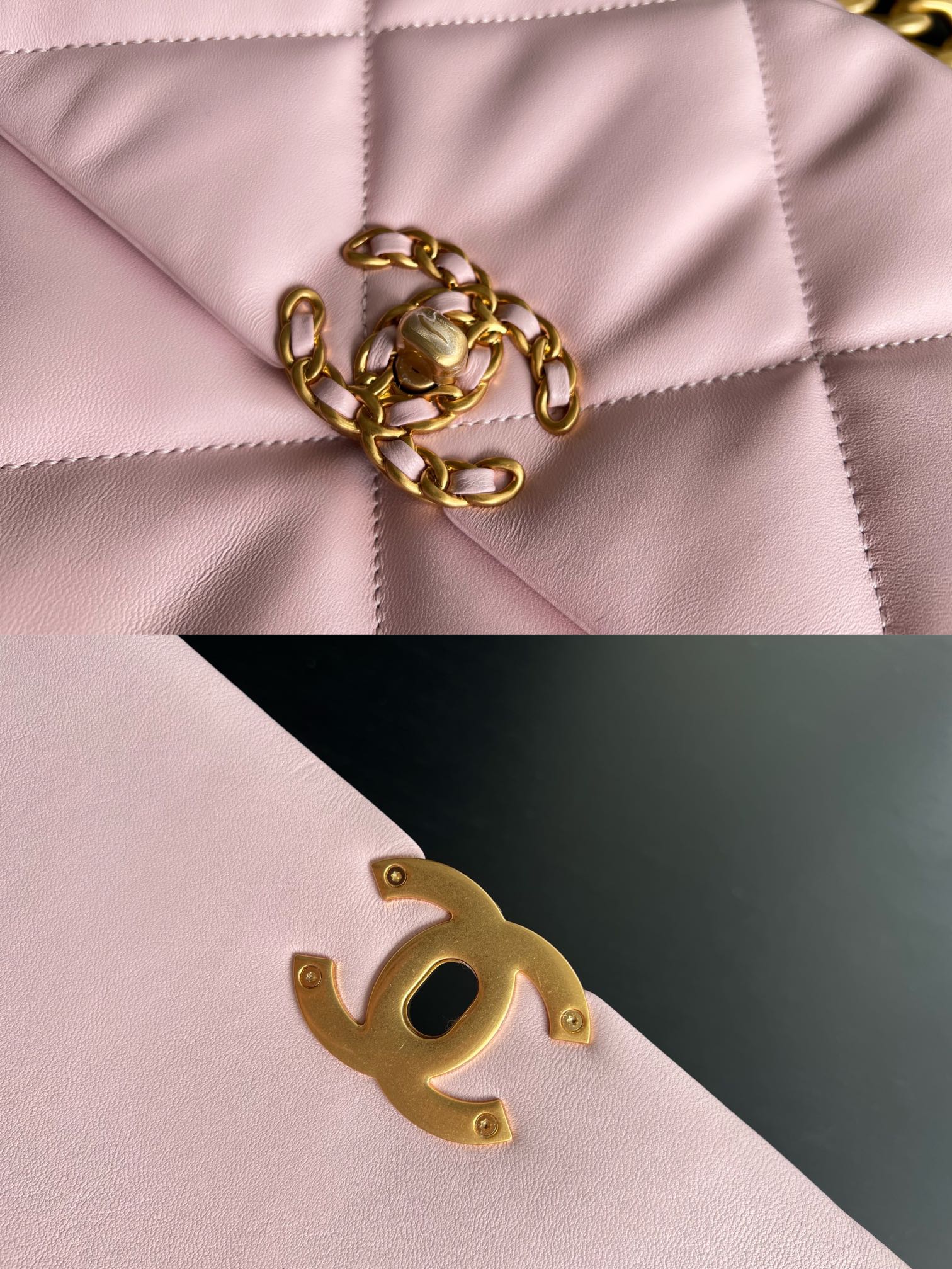 19 FLAP BAG 30 PINK GOATSKIN - 图片 3