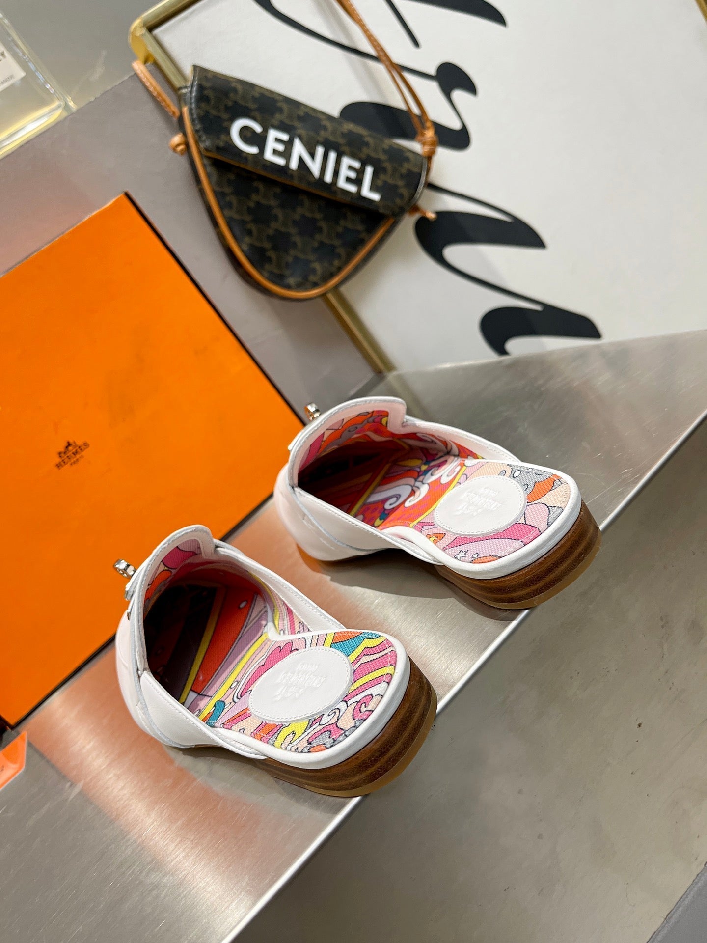 0Z MULE WHITE CALFSKIN WITH PATTERN - 图片 8