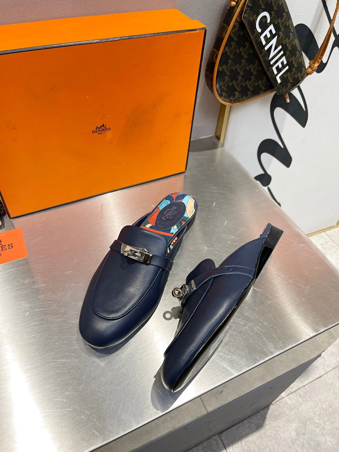 0Z MULE INDIGO CALFSKIN WITH PATTERN - 图片 4