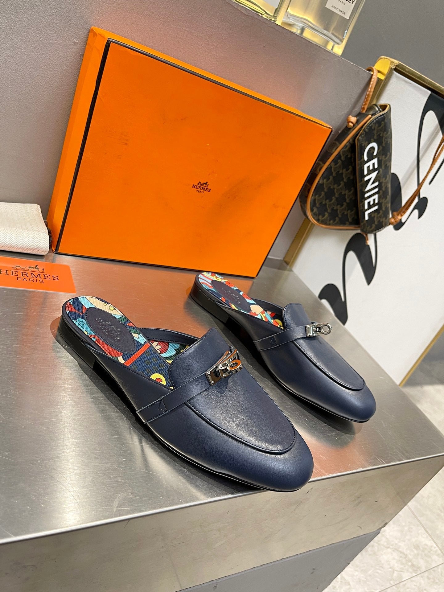 0Z MULE INDIGO CALFSKIN WITH PATTERN - 图片 2