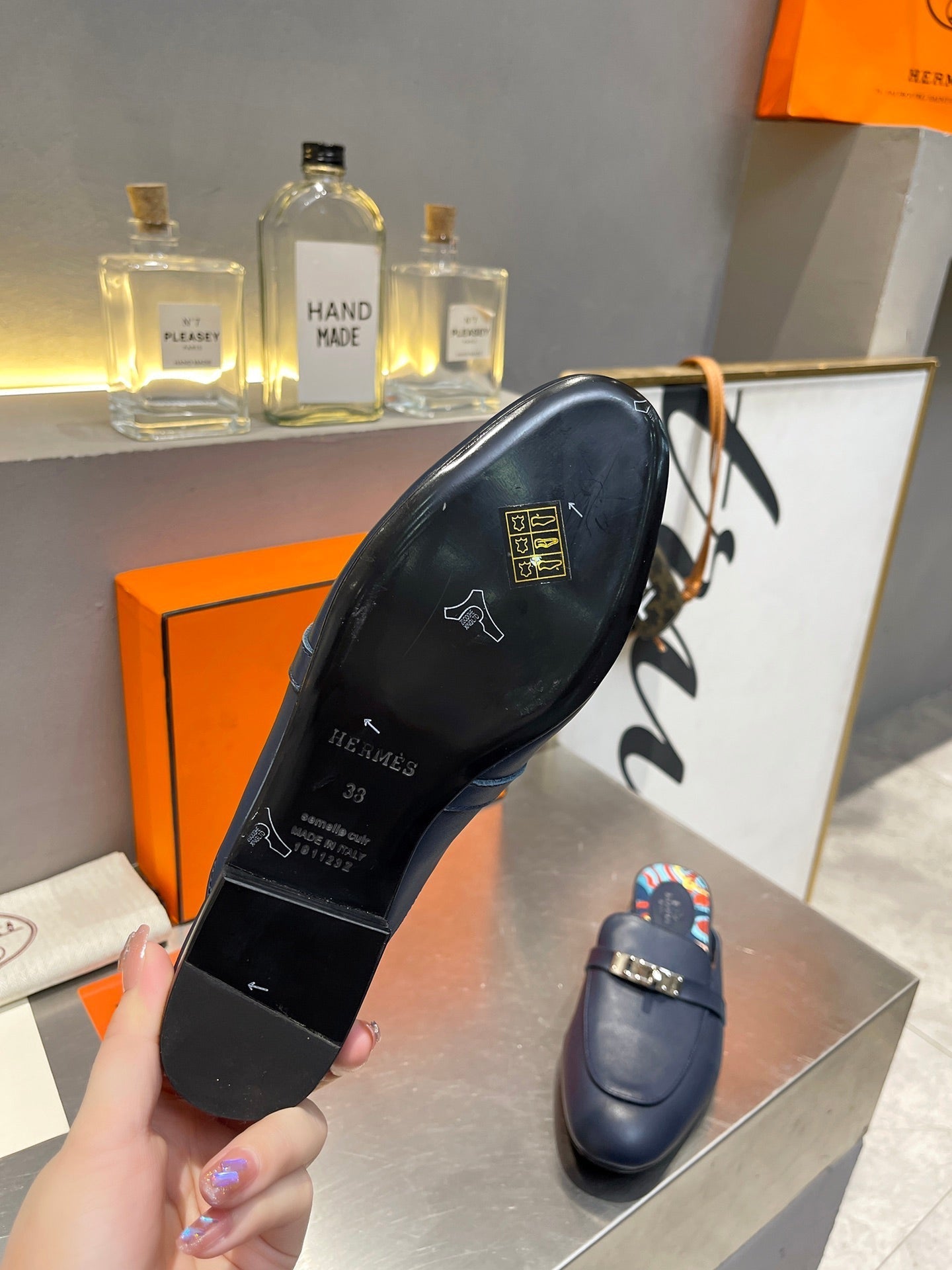 0Z MULE INDIGO CALFSKIN WITH PATTERN - 图片 9