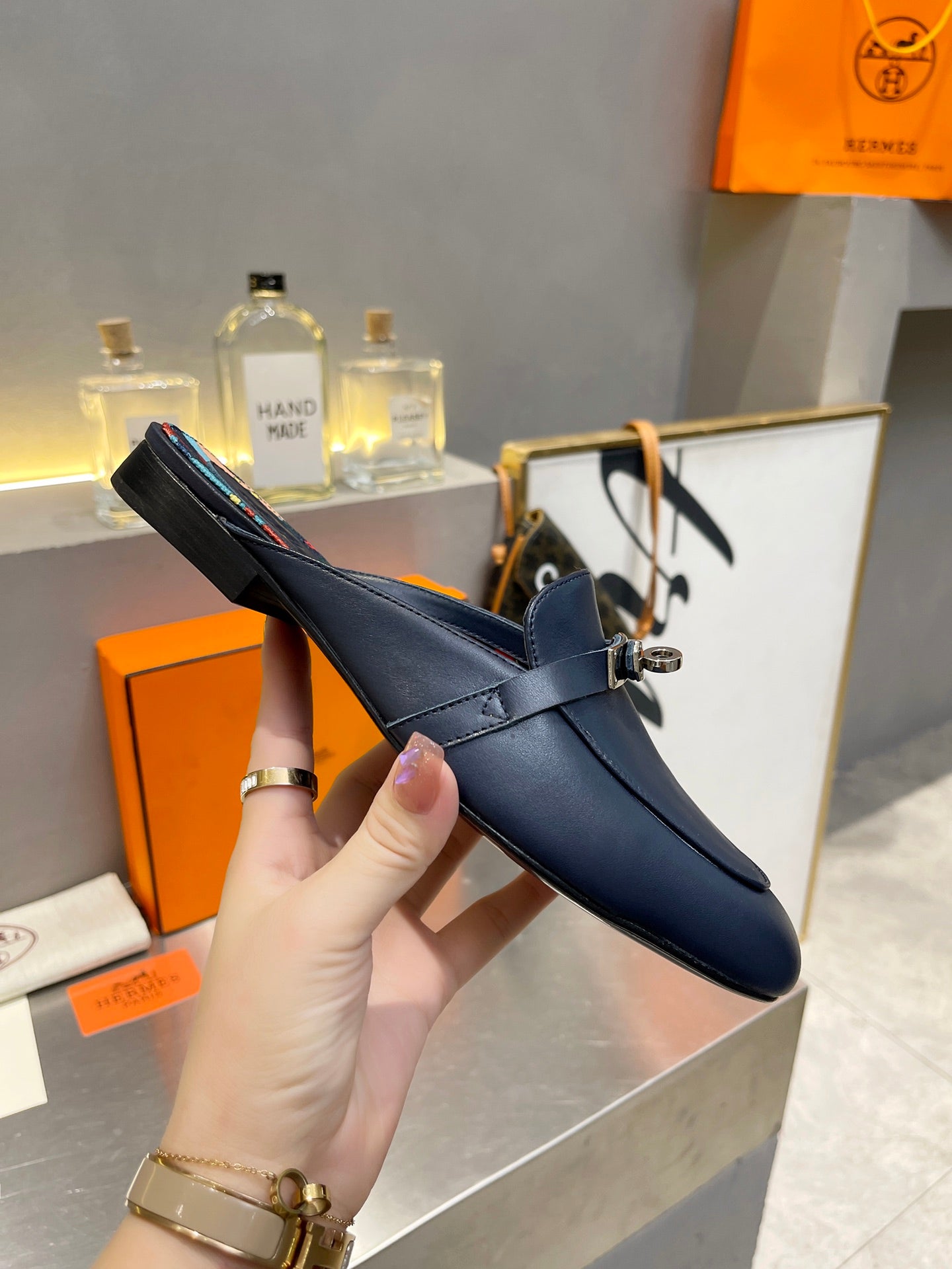 0Z MULE INDIGO CALFSKIN WITH PATTERN - 图片 7