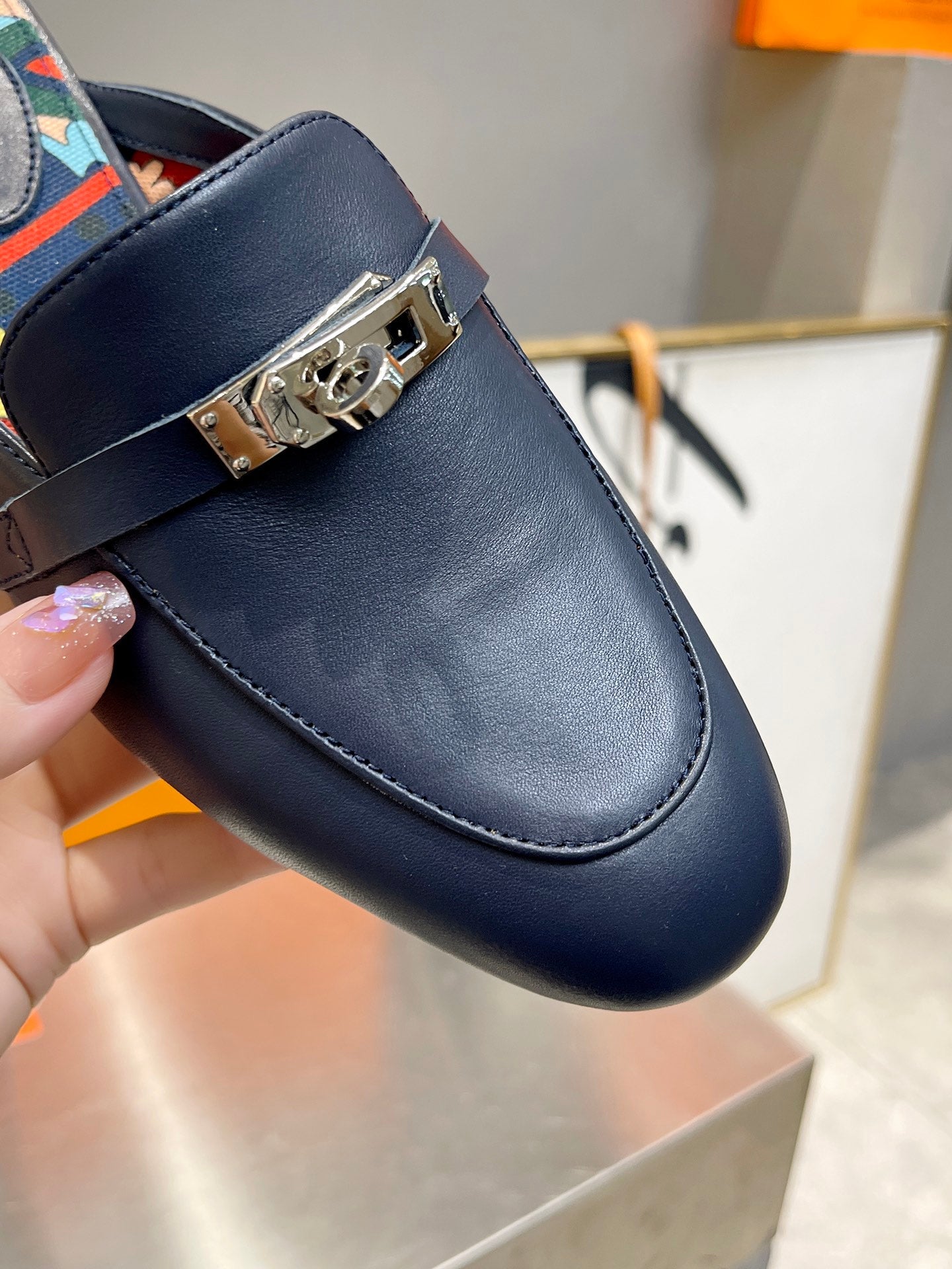 0Z MULE INDIGO CALFSKIN WITH PATTERN - 图片 6