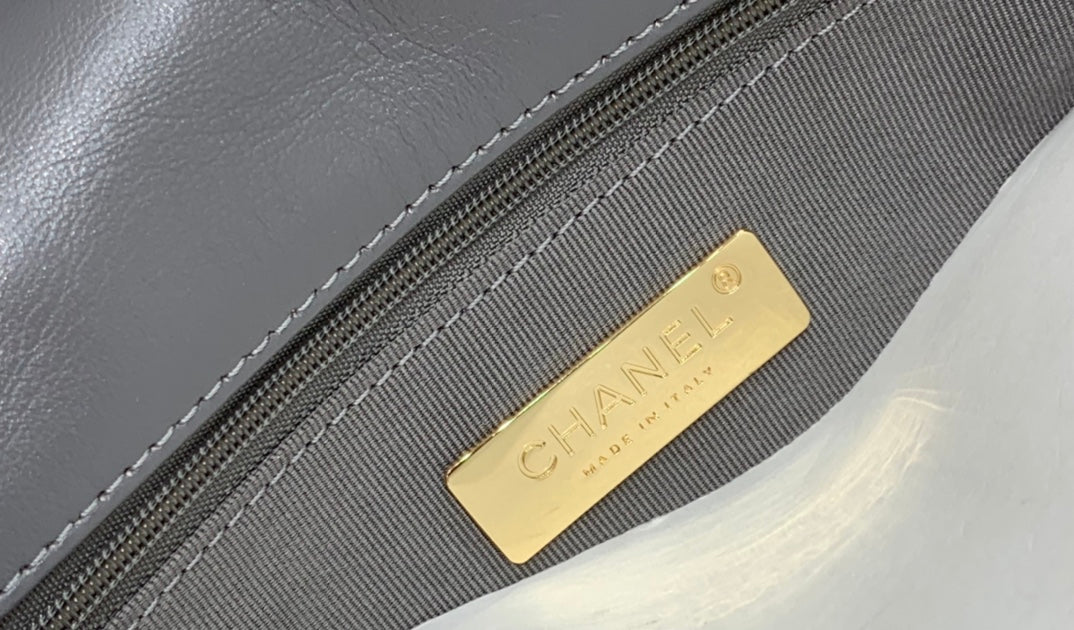 19 FLAP BAG 26 DARK GREY GOATSKIN SILVER HARDWARE - 图片 4