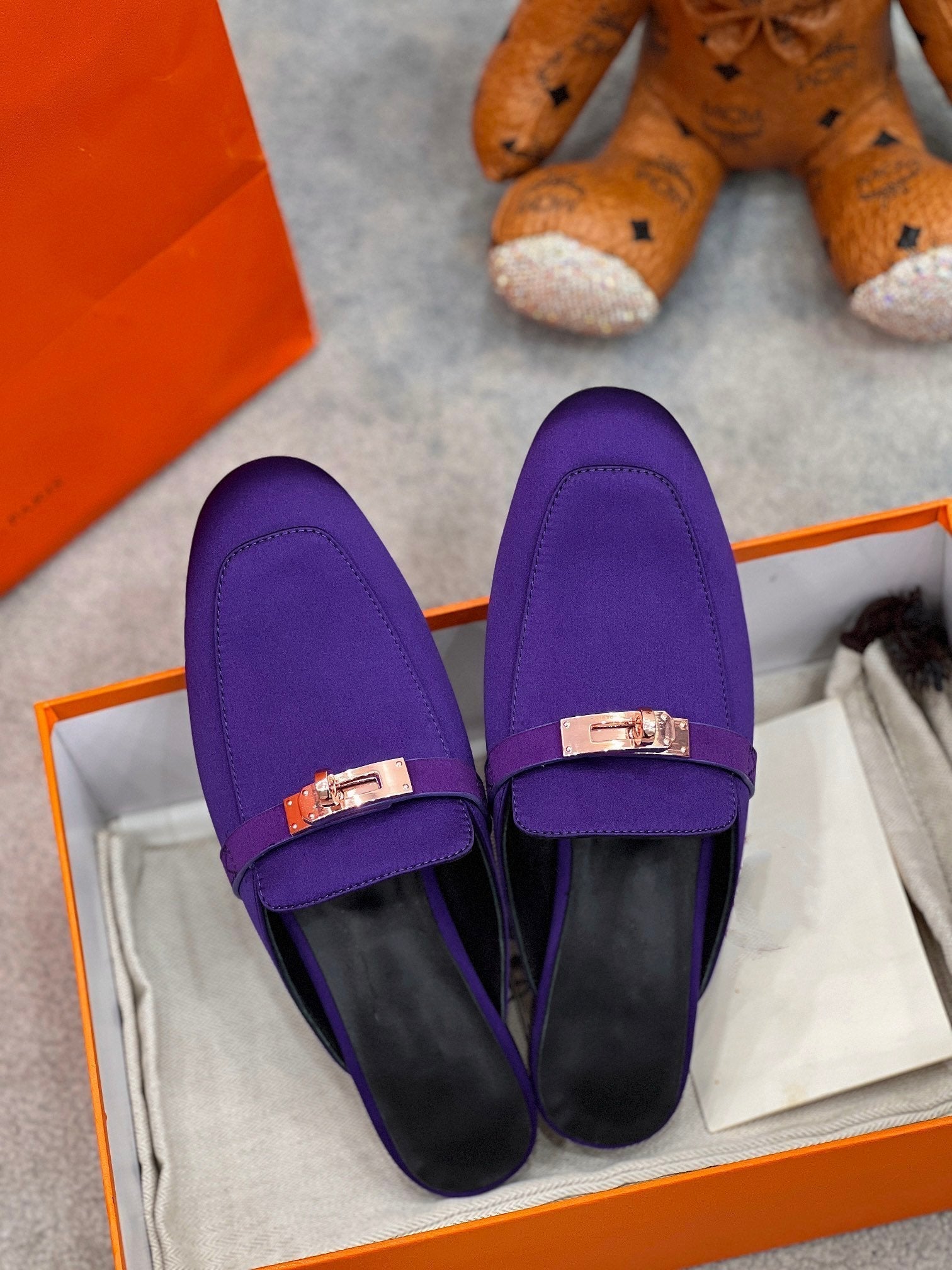 0Z Mule Violet Silk Thick Cloth/Sheepskin - 图片 5