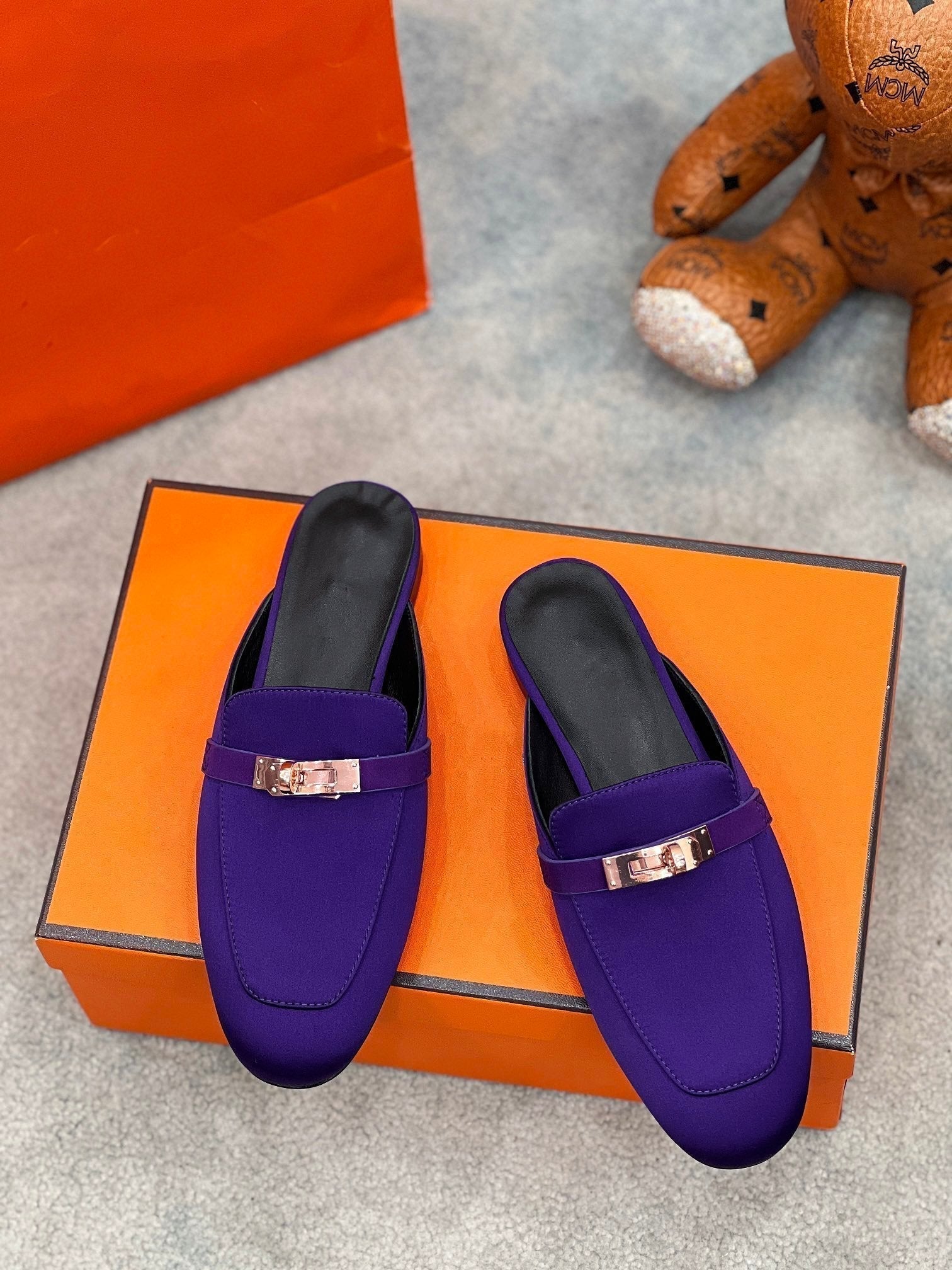 0Z Mule Violet Silk Thick Cloth/Sheepskin - 图片 6