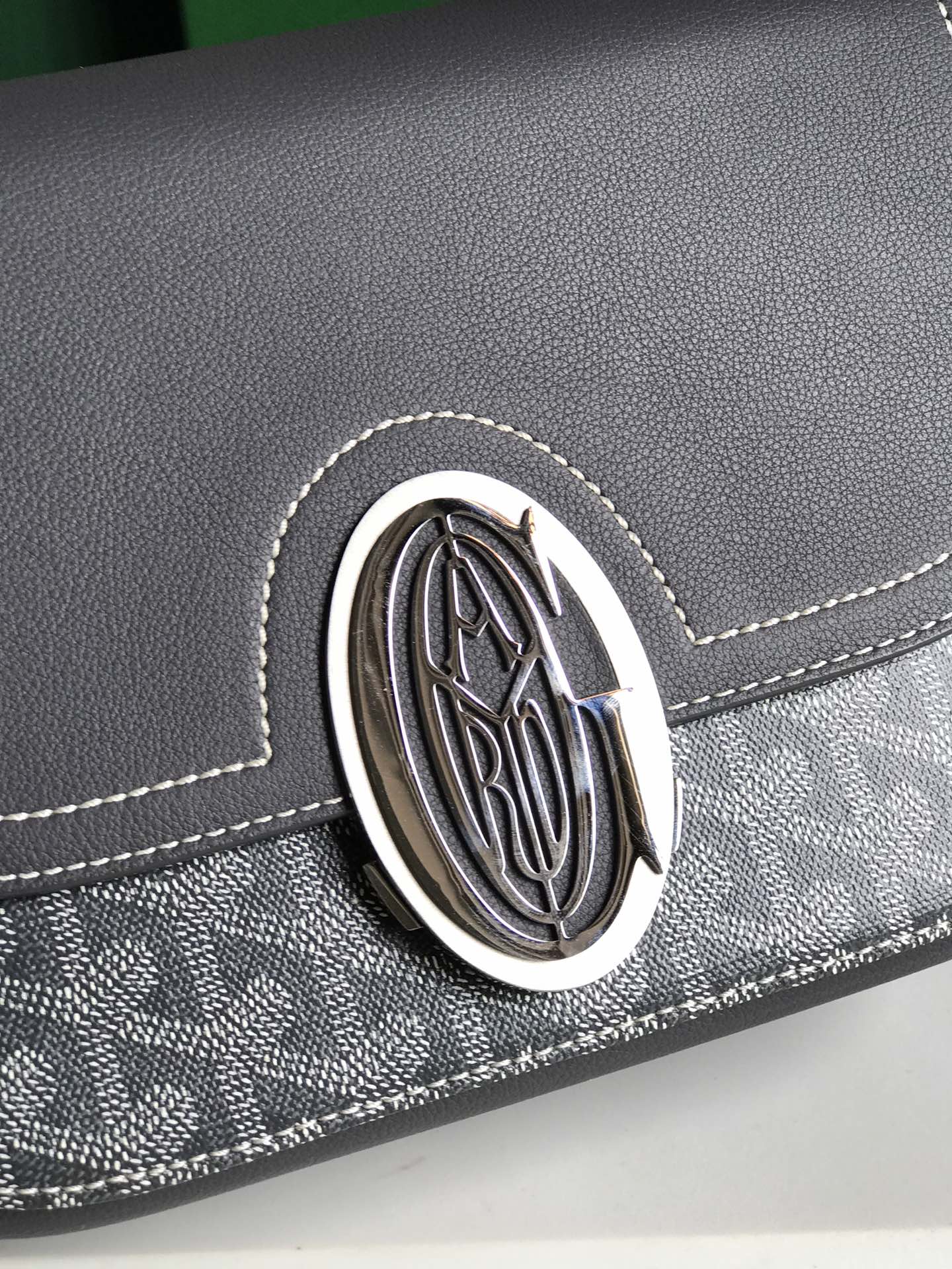 233 BAG 25 IN GRAY CALFKIN AND GOYARDINE CANVAS - 图片 9