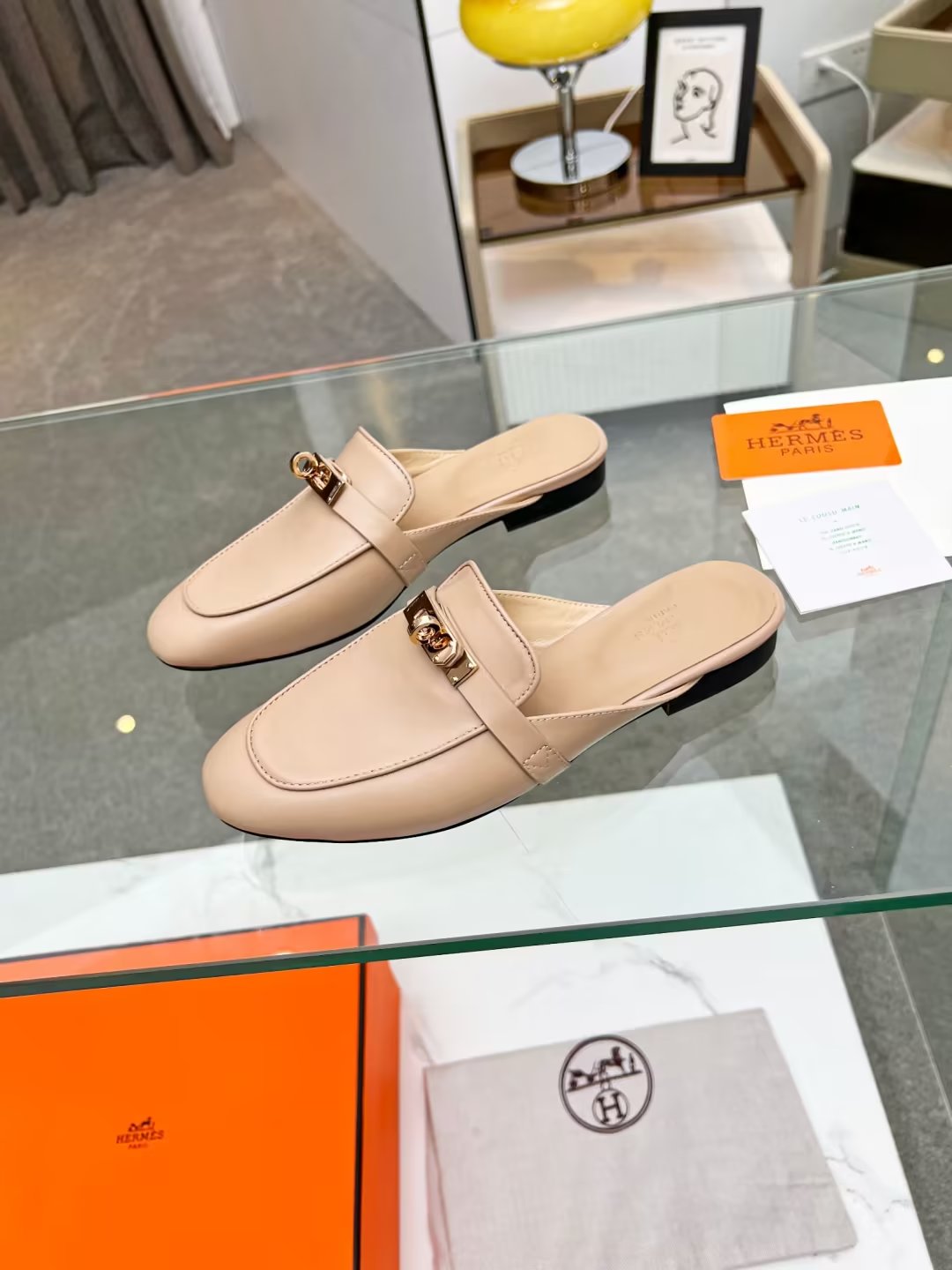 0Z MULE PASTEL PINK LAMBSKIN - 图片 3