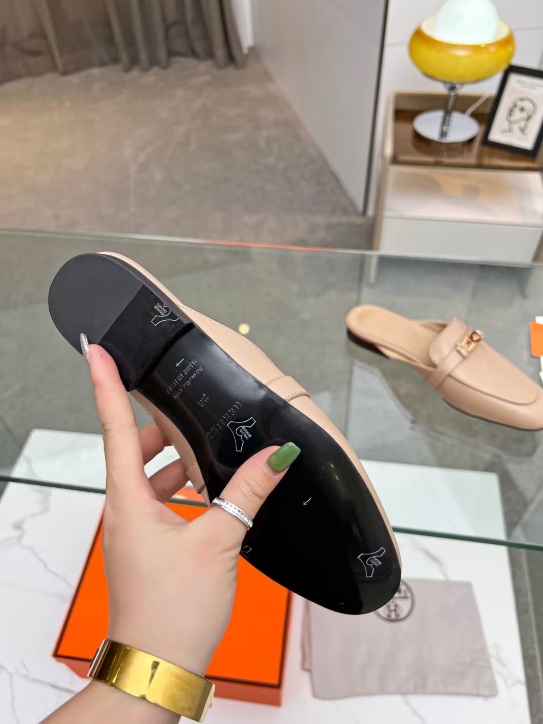 0Z MULE PASTEL PINK LAMBSKIN - 图片 9