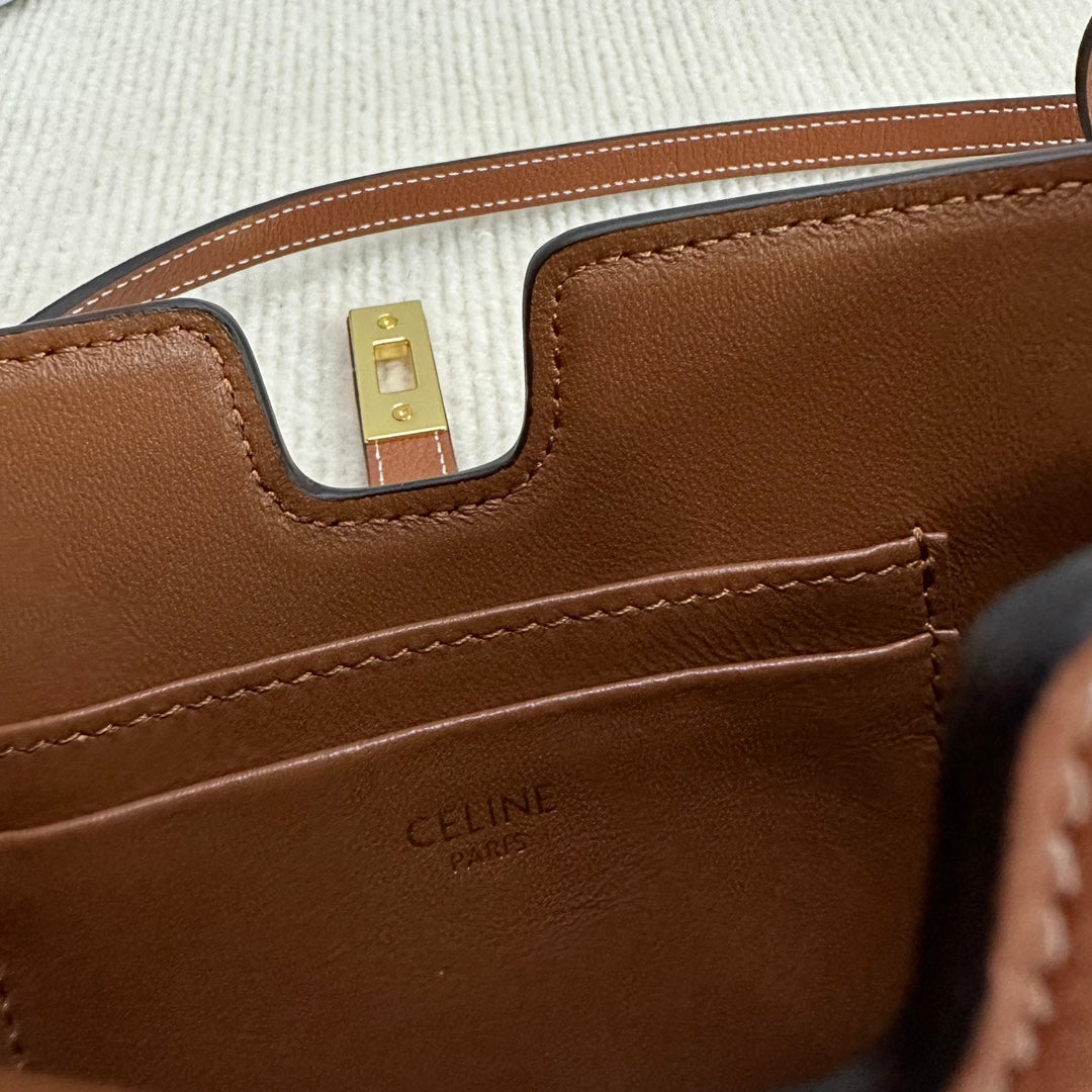 16 STRAP POCHETTE 18 IN BRONZE ORANGE SUPPLE CALFSKIN GOLD HARDWARE - 图片 3