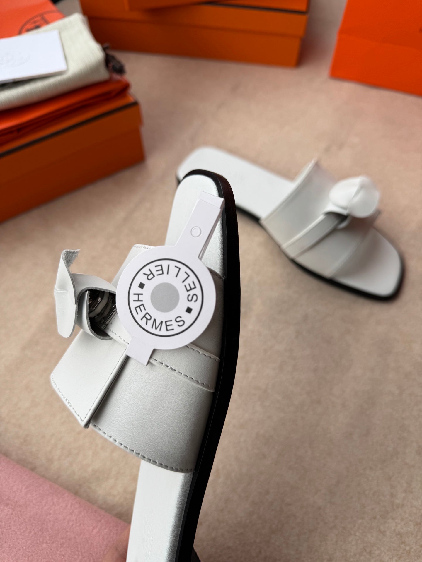 0RAN SANDALS IN WHITE CALFSKIN - 图片 9