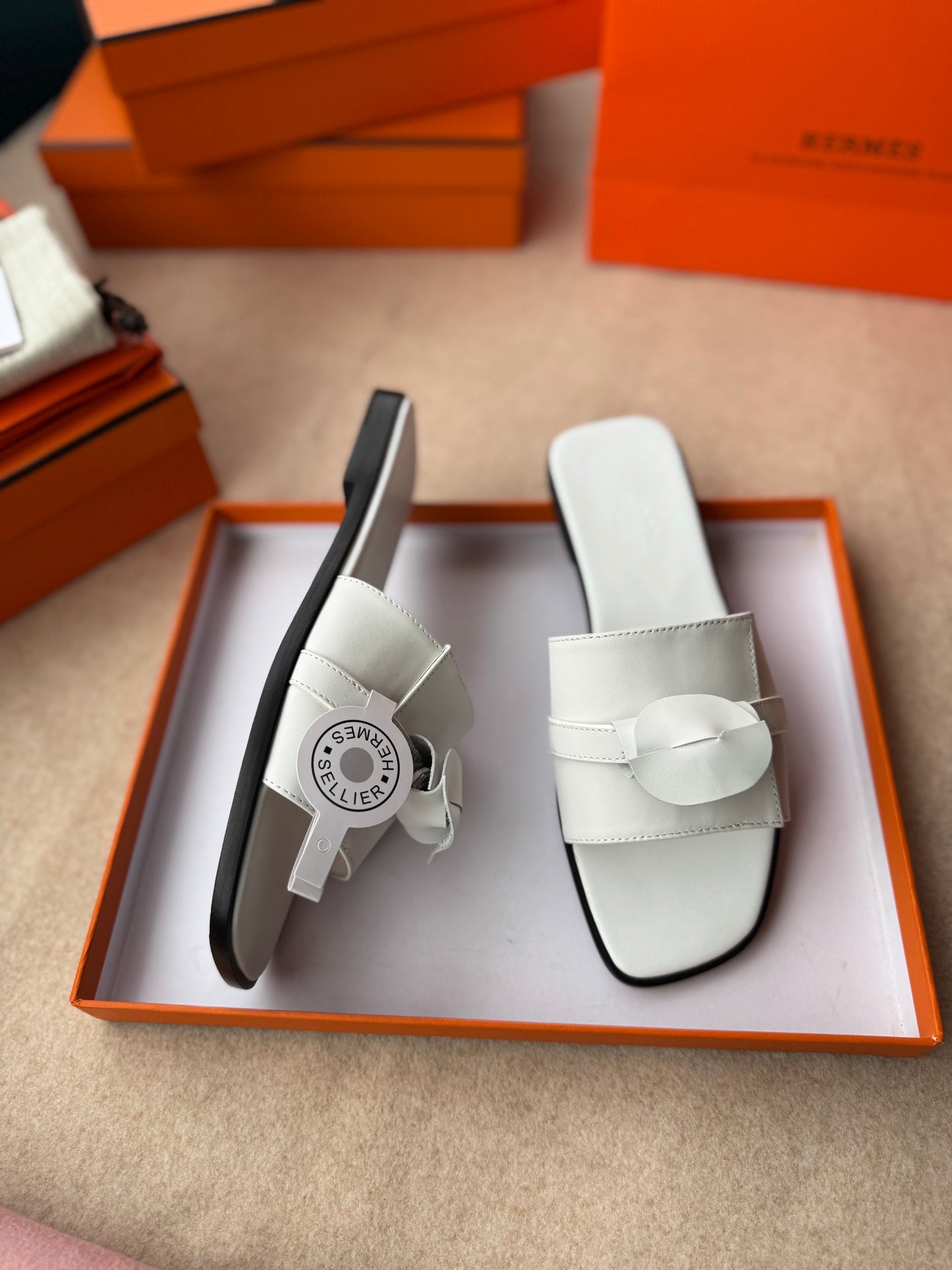 0RAN SANDALS IN WHITE CALFSKIN - 图片 8