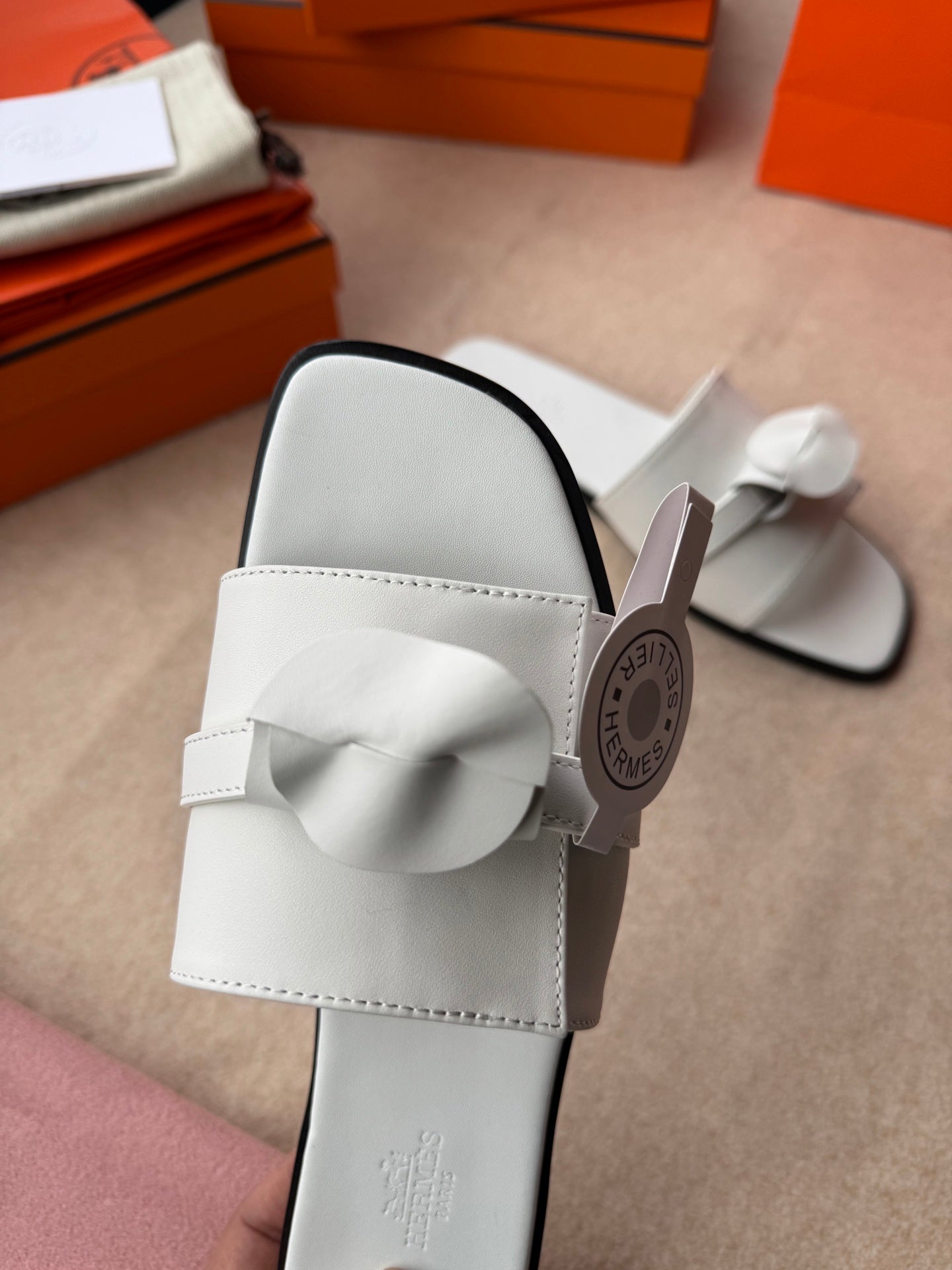 0RAN SANDALS IN WHITE CALFSKIN - 图片 10