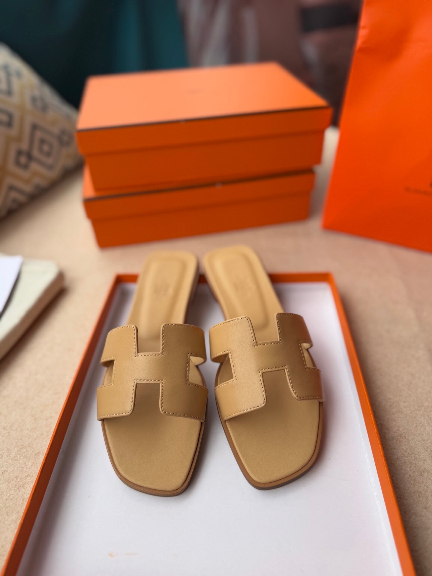 0RAN SANDALS IN TORTILLA BROWN CALFSKIN - 图片 2