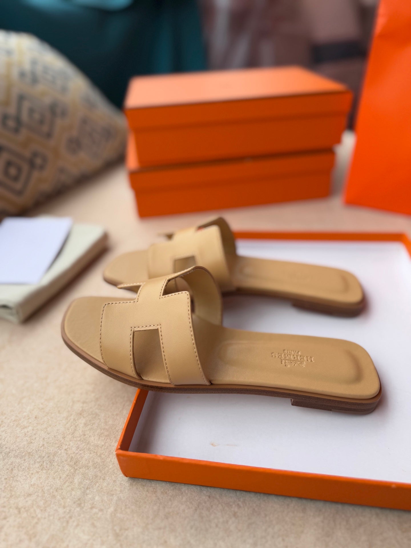 0RAN SANDALS IN TORTILLA BROWN CALFSKIN - 图片 4