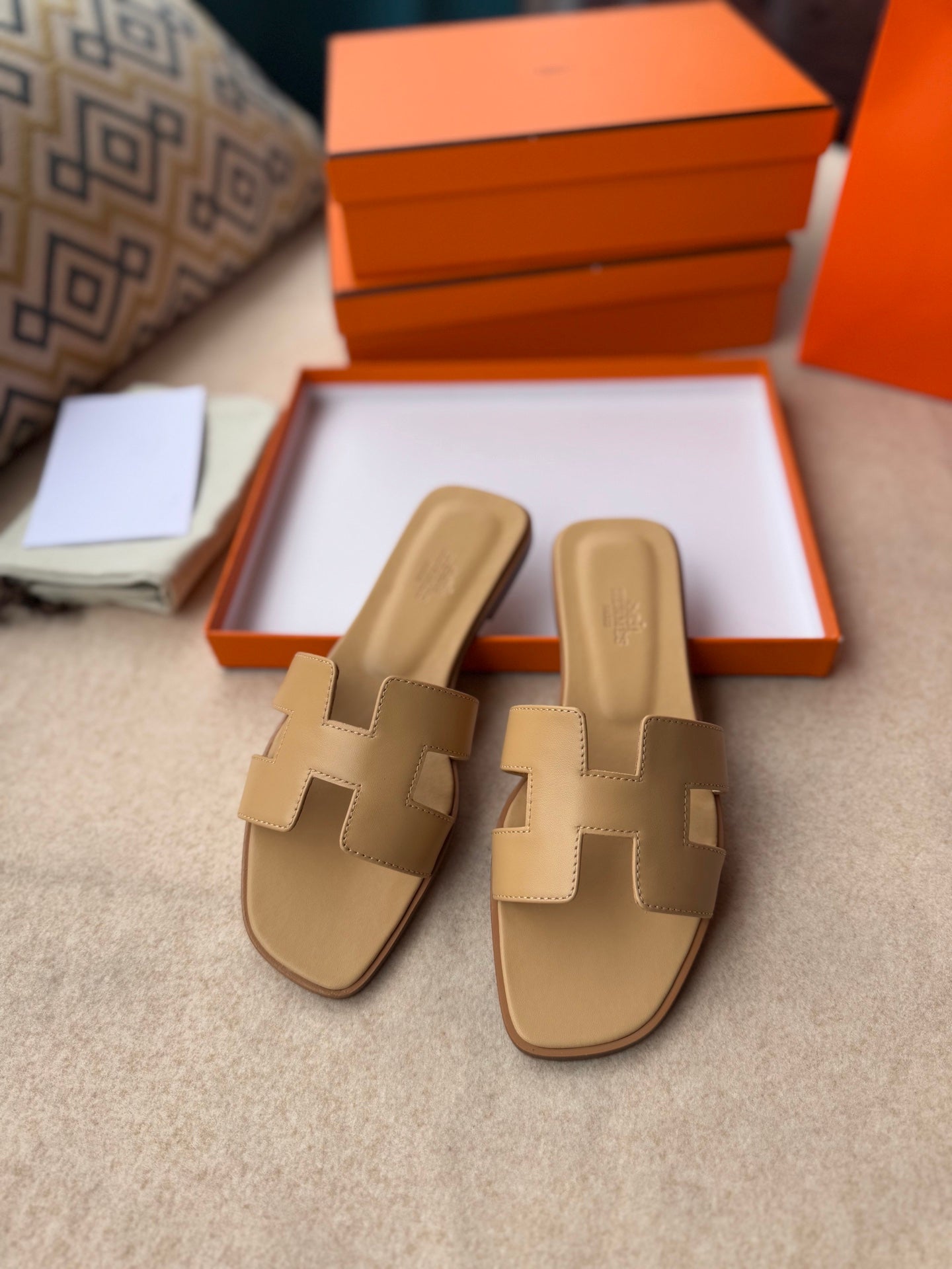 0RAN SANDALS IN TORTILLA BROWN CALFSKIN - 图片 5