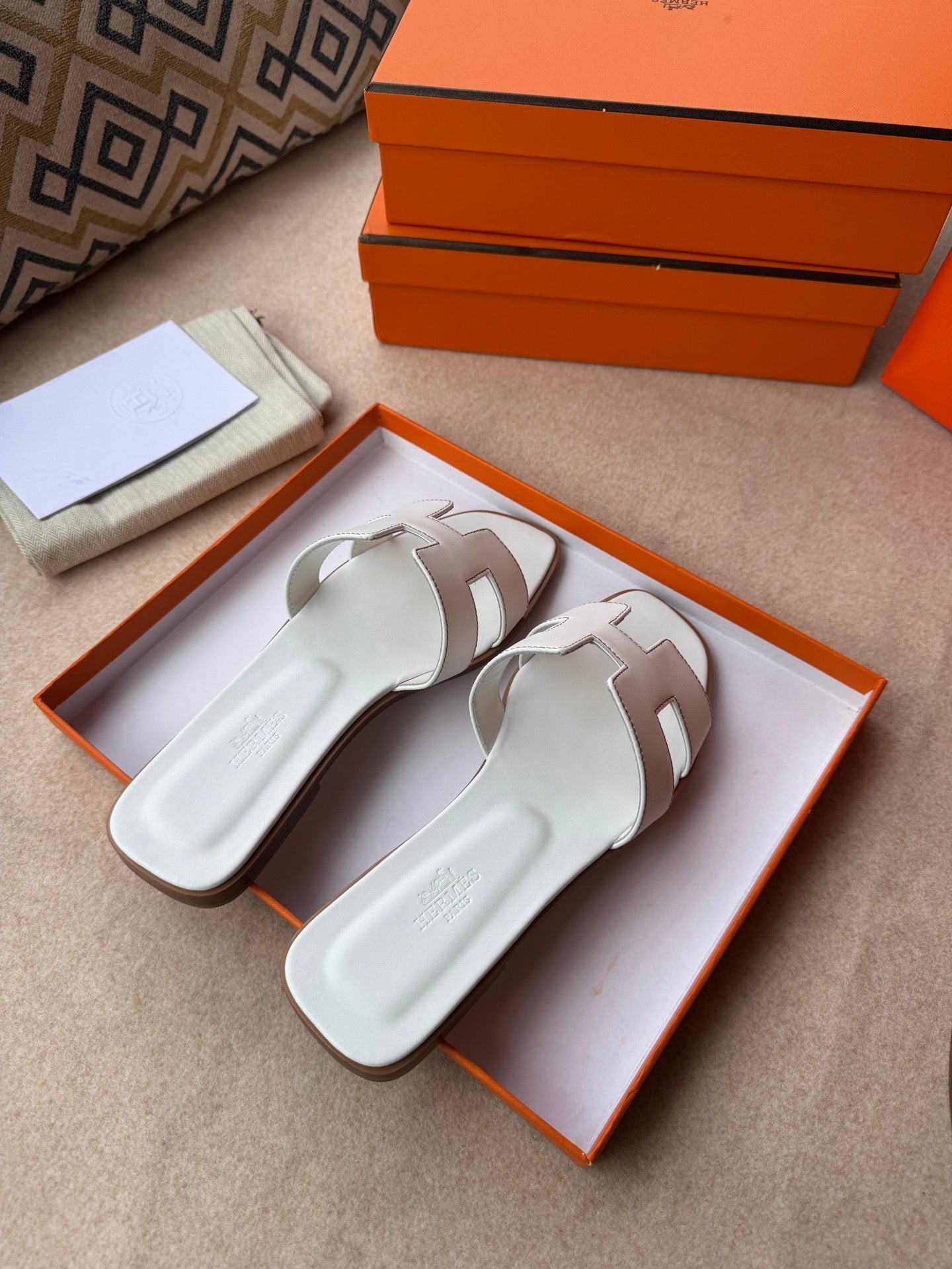 0RAN SANDALS IN WHITE CALFSKIN - 图片 5