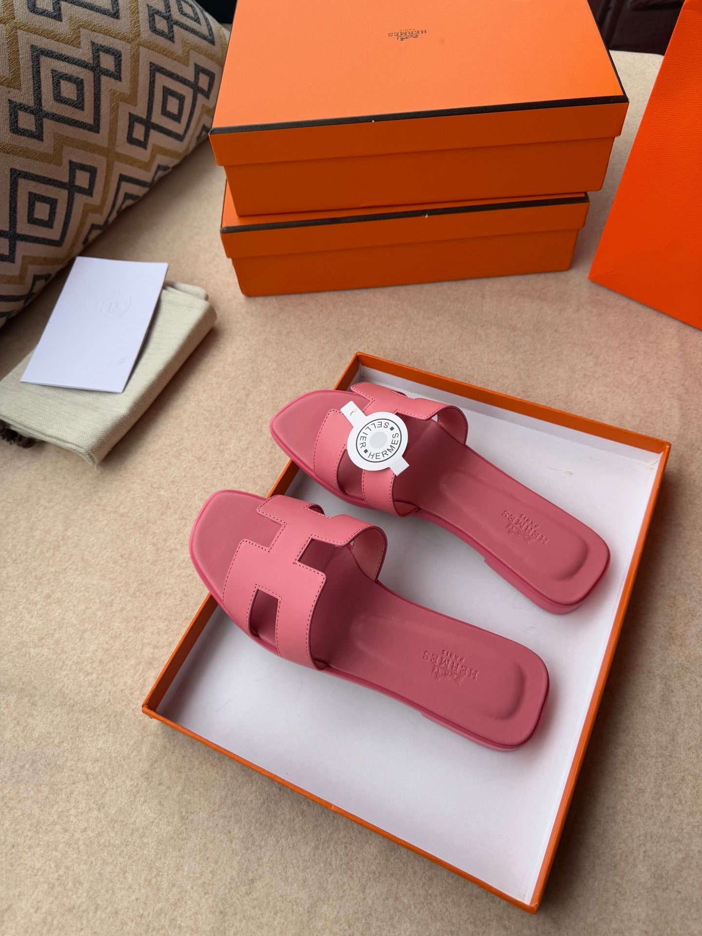 0RAN SANDALS IN ROSE PINK CALFSKIN - 图片 2