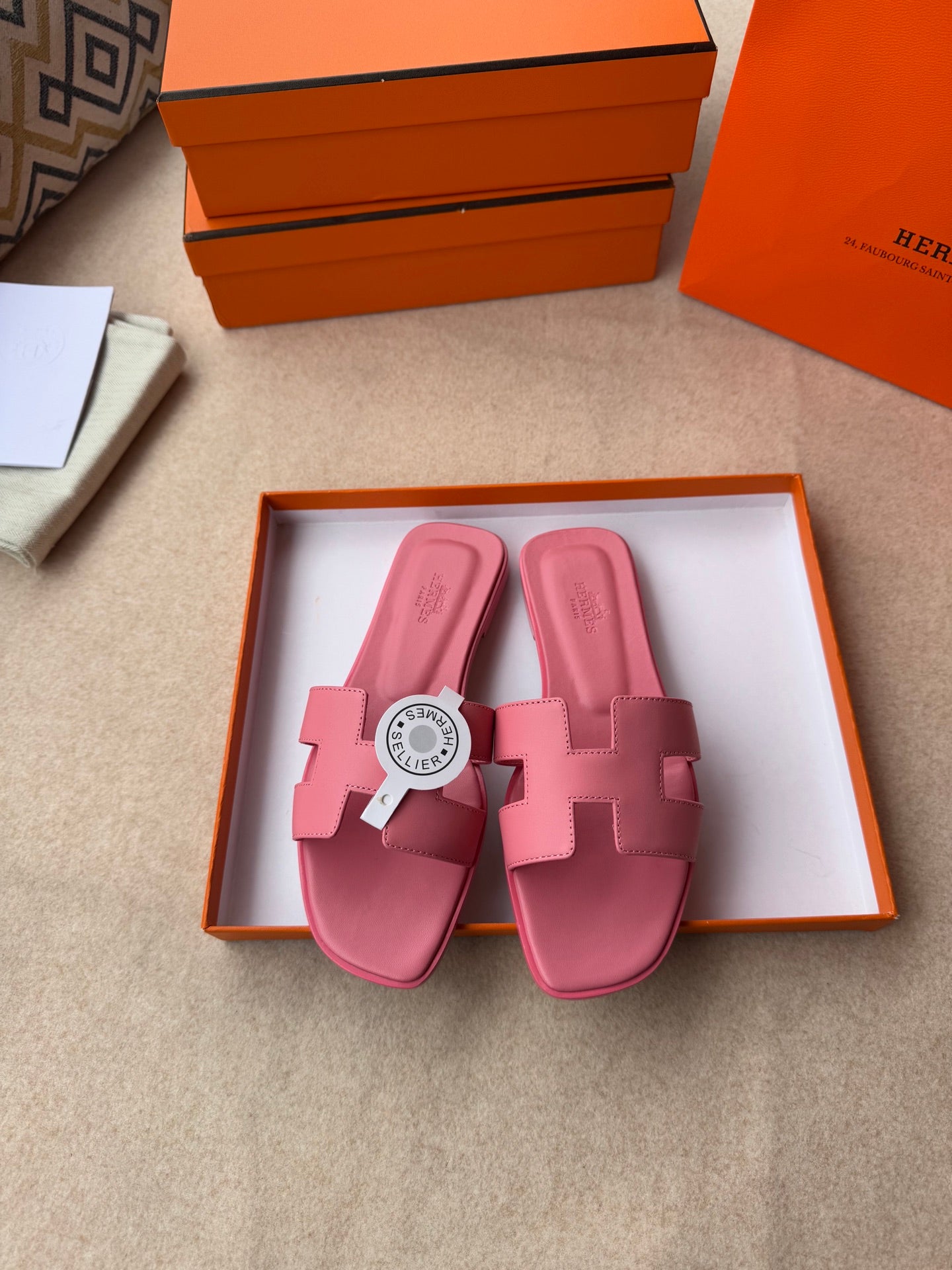 0RAN SANDALS IN ROSE PINK CALFSKIN - 图片 4