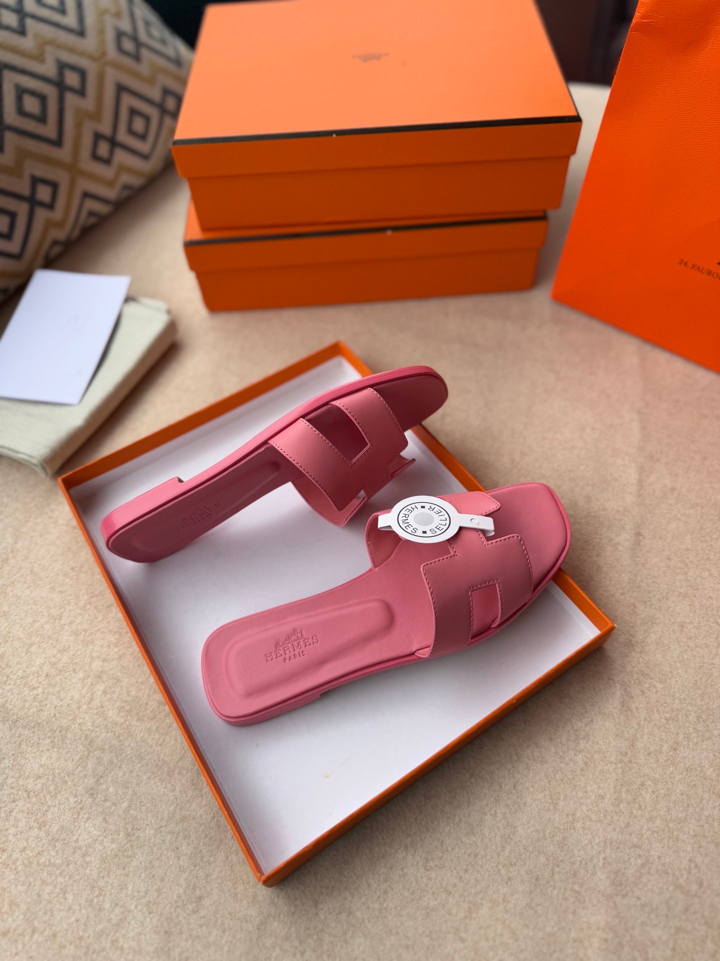 0RAN SANDALS IN ROSE PINK CALFSKIN - 图片 6