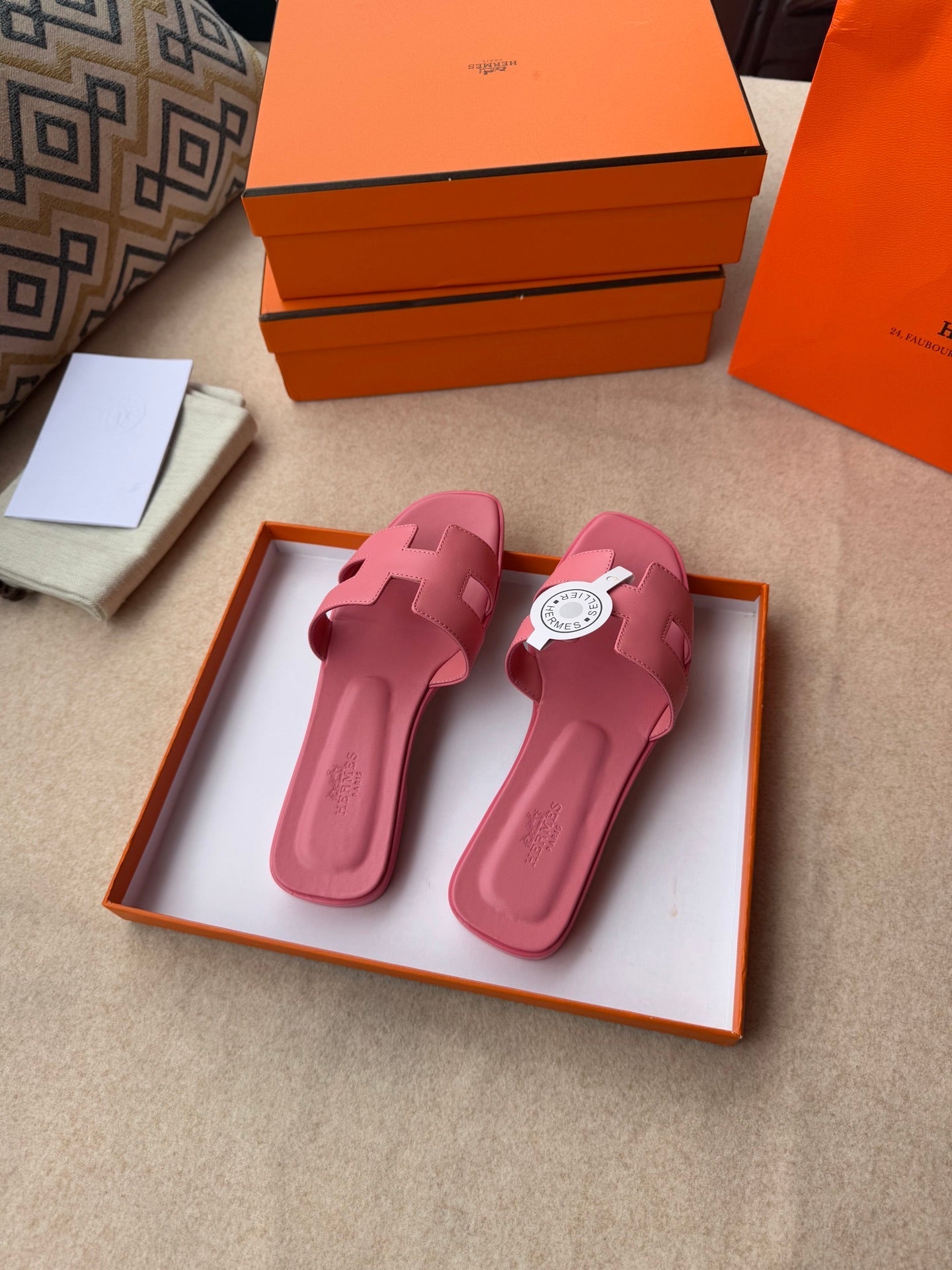 0RAN SANDALS IN ROSE PINK CALFSKIN - 图片 8
