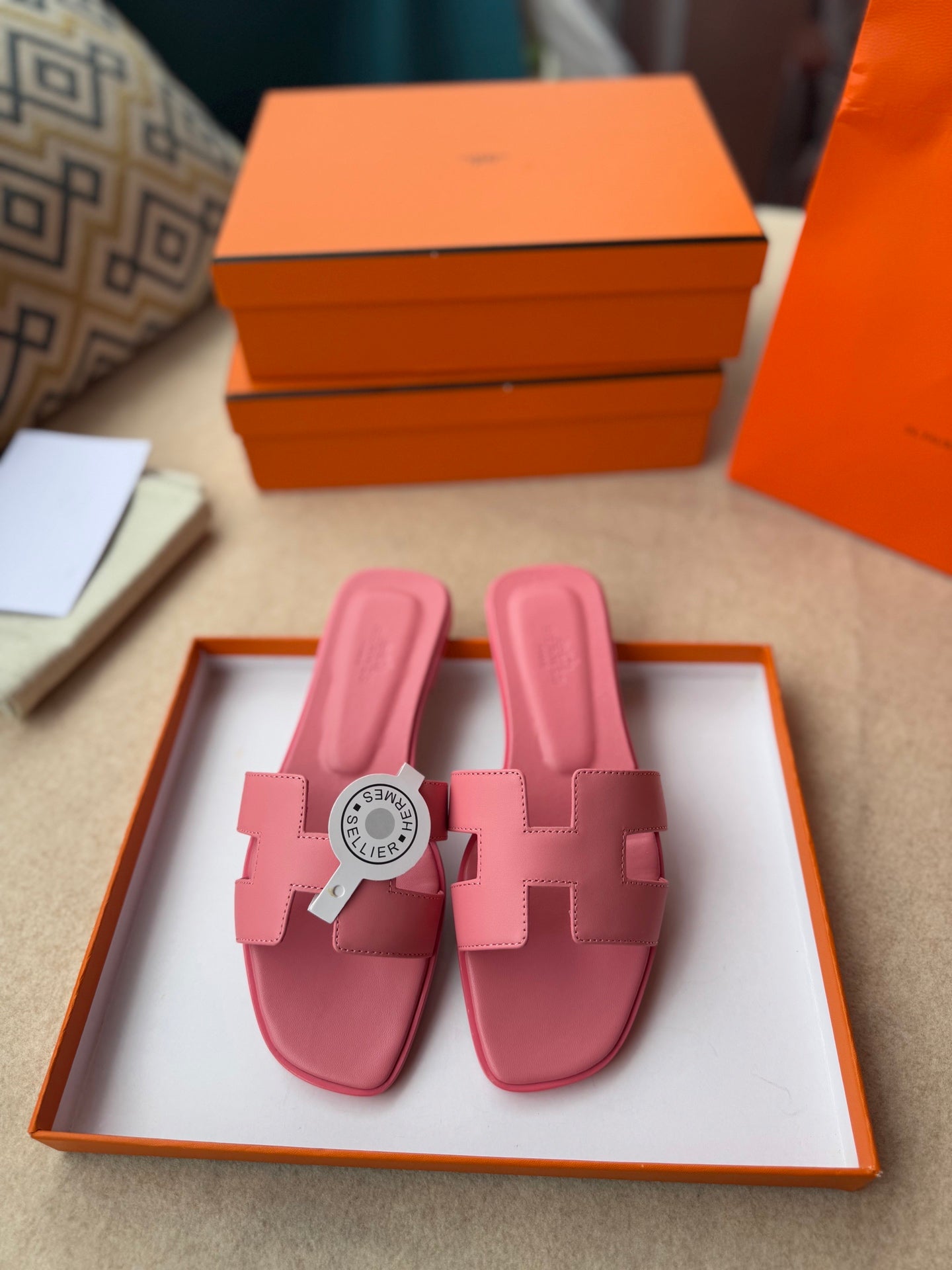 0RAN SANDALS IN ROSE PINK CALFSKIN - 图片 9