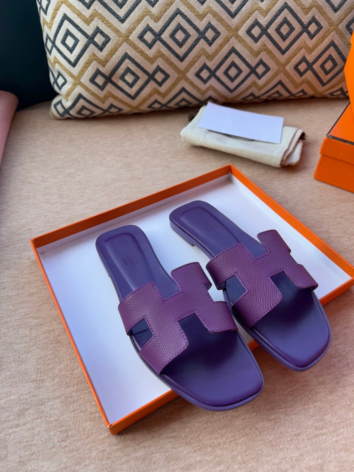 0RAN SANDALS IN ROYAL PURPLE CALFSKIN - 图片 7