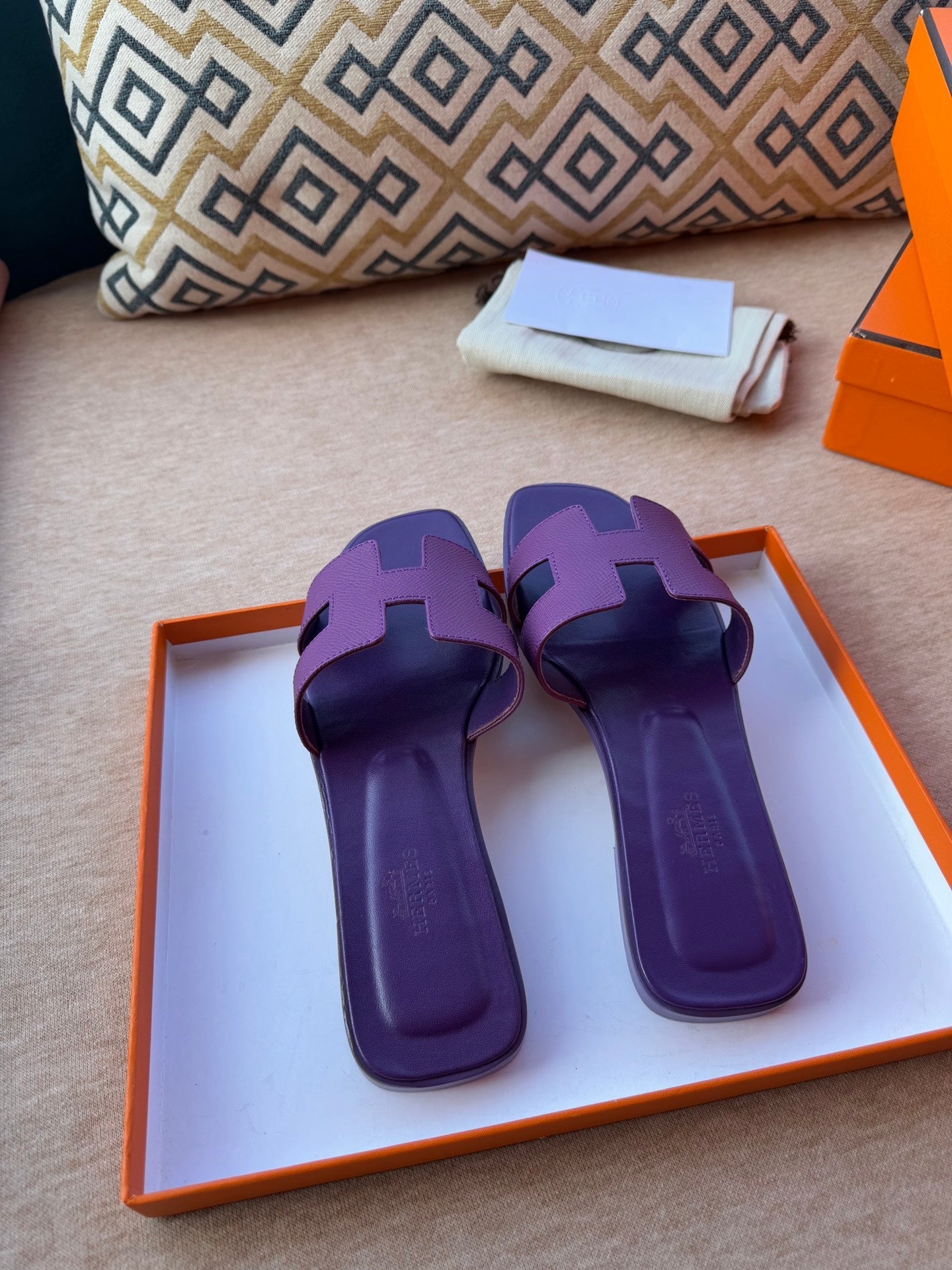 0RAN SANDALS IN ROYAL PURPLE CALFSKIN - 图片 3