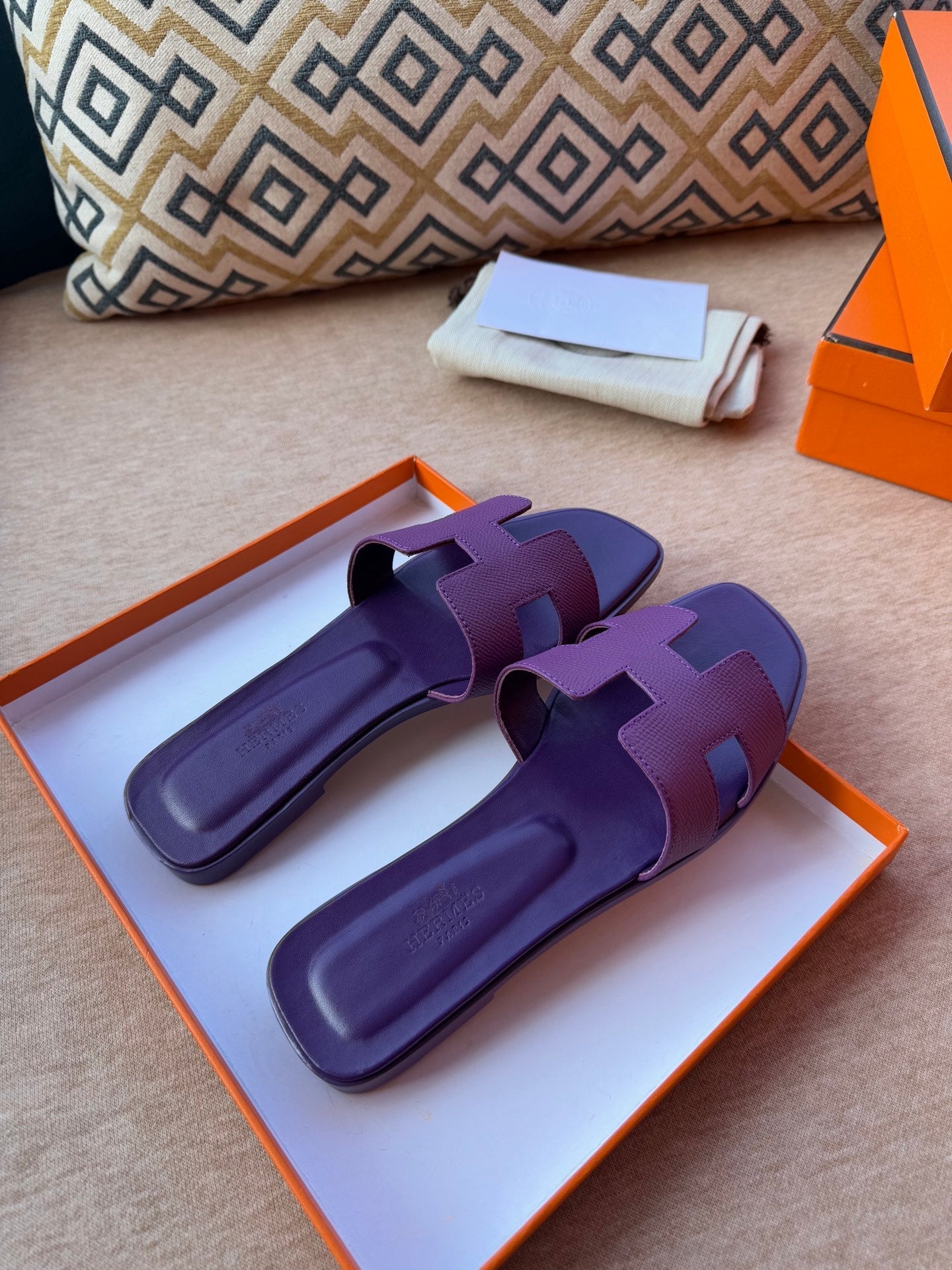 0RAN SANDALS IN ROYAL PURPLE CALFSKIN - 图片 4