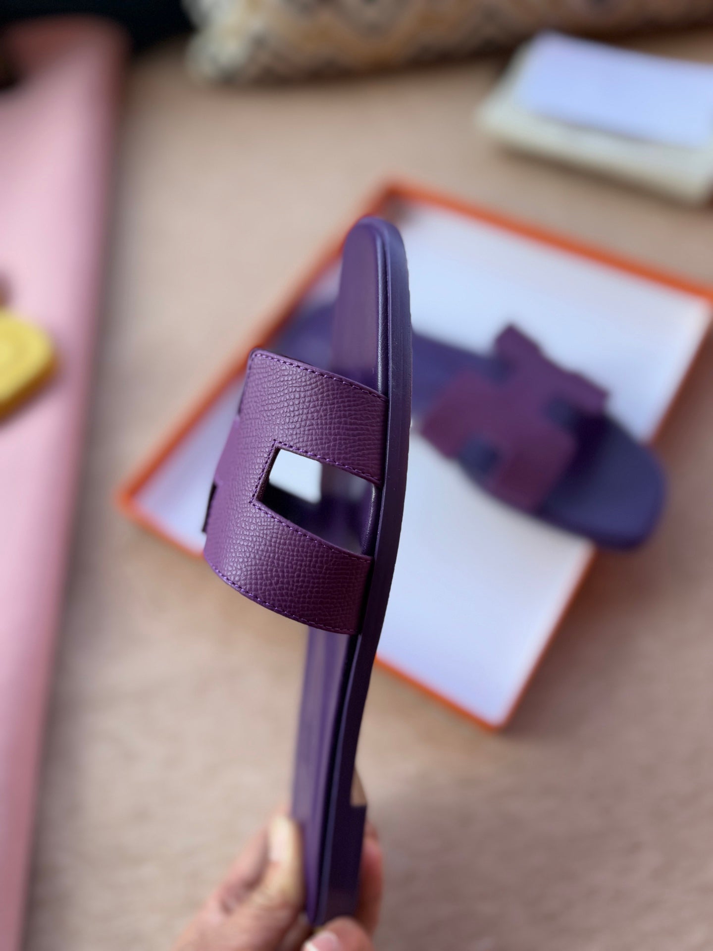 0RAN SANDALS IN ROYAL PURPLE CALFSKIN - 图片 8