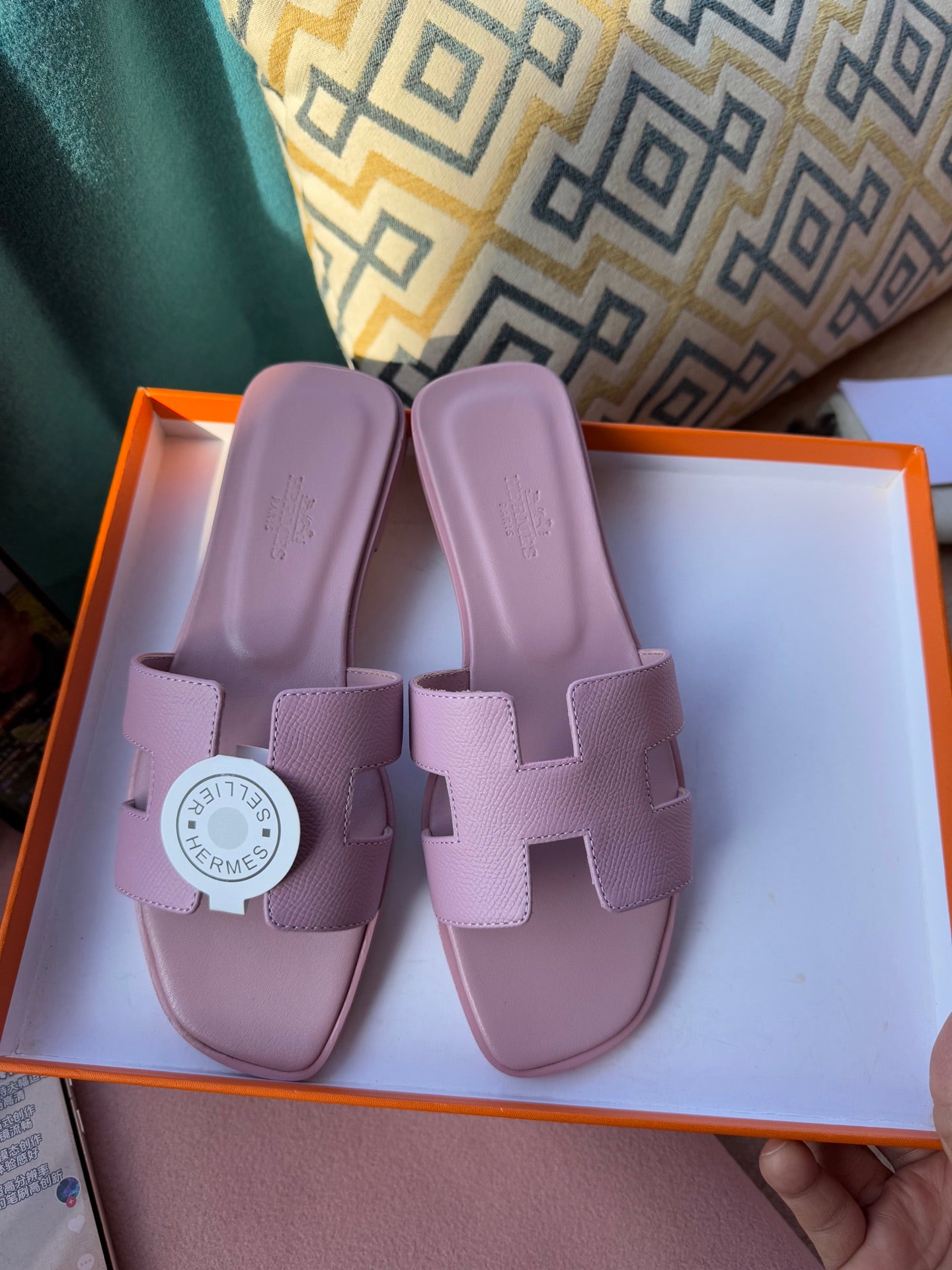 0RAN SANDALS IN PASTEL PURPLE CALFSKIN - 图片 6