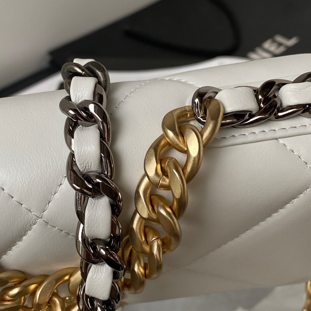 19 WOC 19CM WHITE LAMBSKIN GOLD HARDWARE - 图片 6