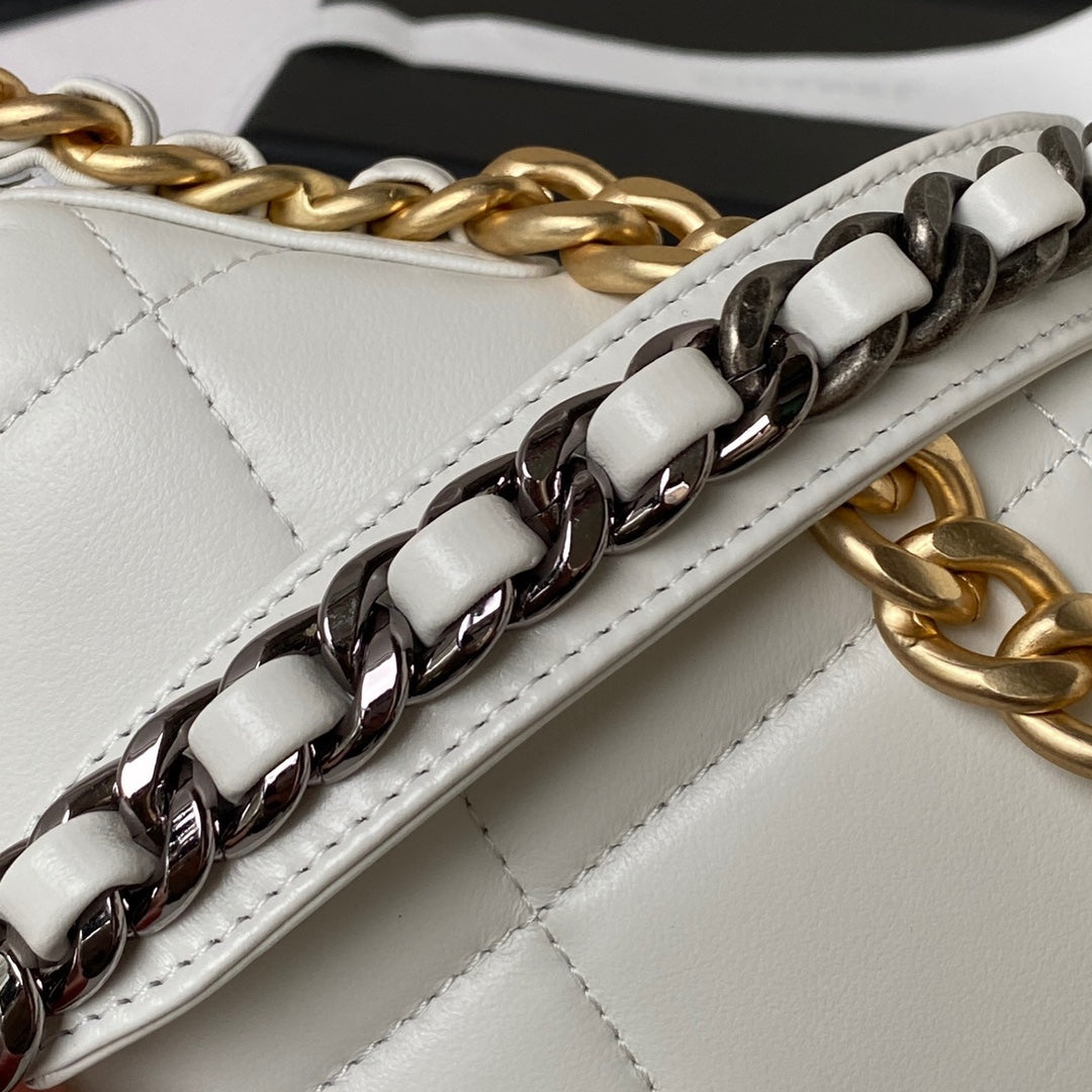 19 WOC 19CM WHITE LAMBSKIN GOLD HARDWARE - 图片 7