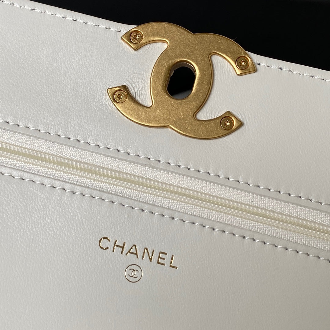19 WOC 19CM WHITE LAMBSKIN GOLD HARDWARE - 图片 4
