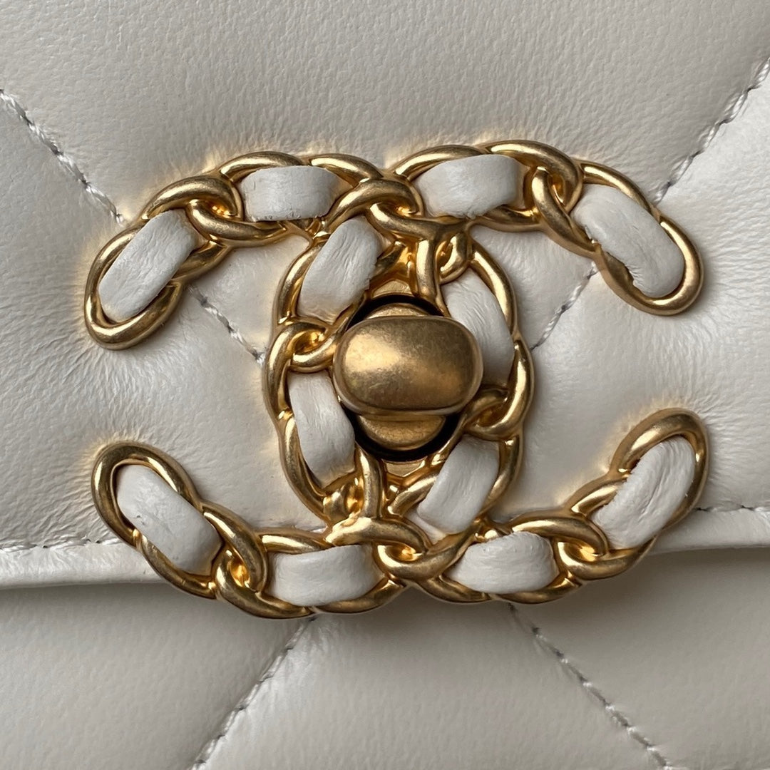 19 WOC 19CM WHITE LAMBSKIN GOLD HARDWARE - 图片 5