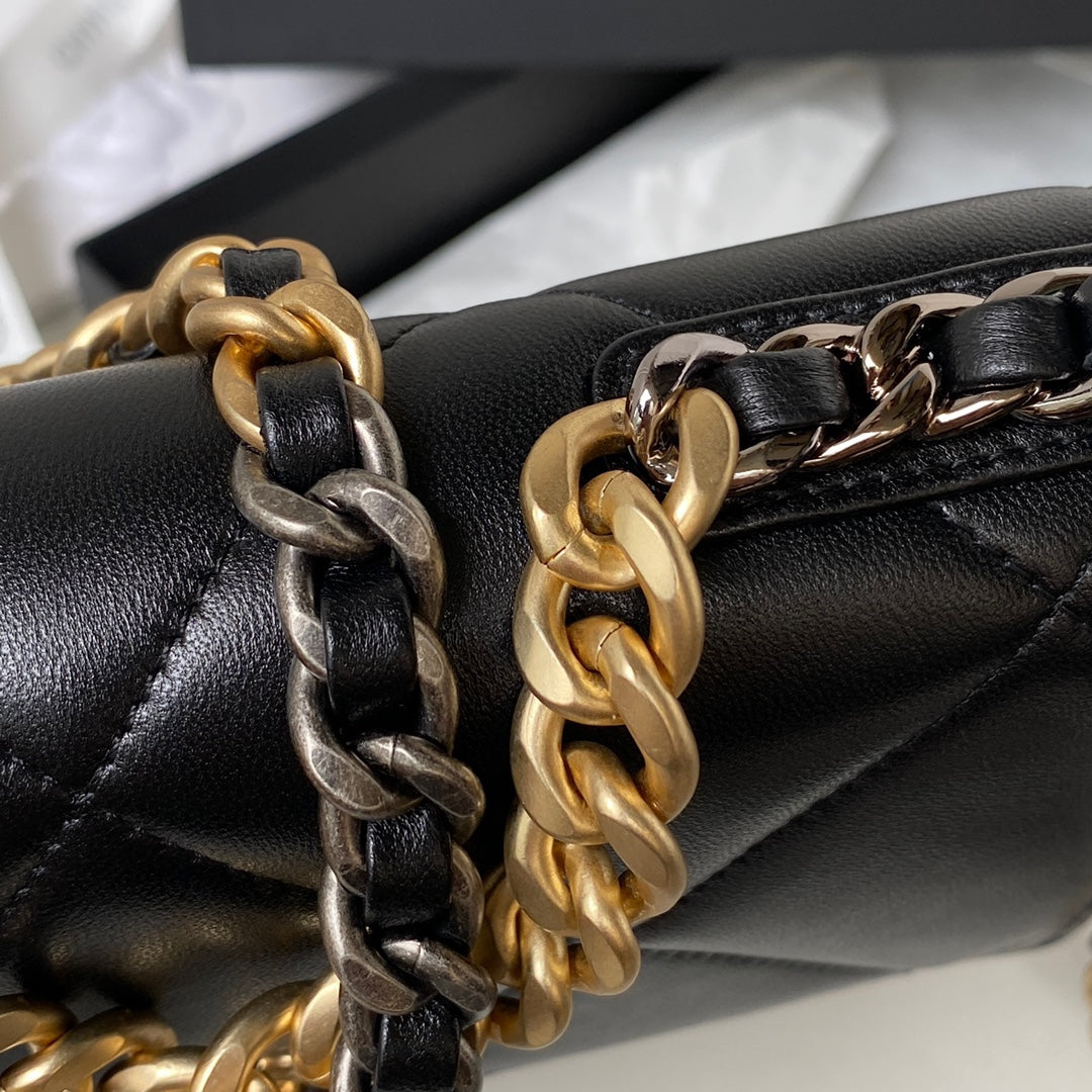 19 WOC 19CM BLACK LAMBSKIN GOLD HARDWARE - 图片 6