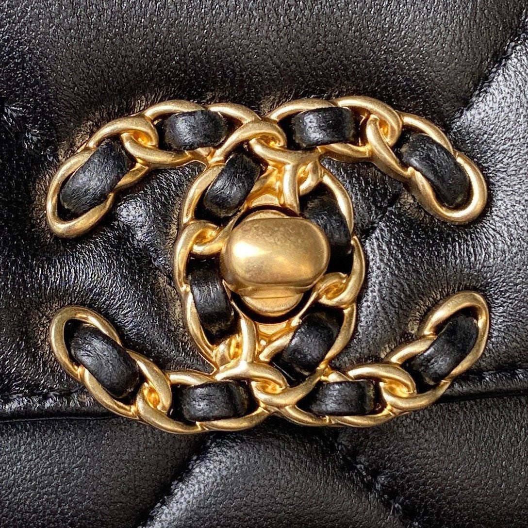 19 WOC 19CM BLACK LAMBSKIN GOLD HARDWARE - 图片 7