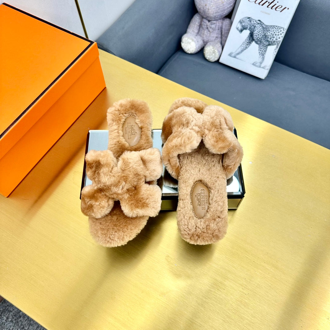 0RAN SHEARLING SANDALS PERU BROWN - 图片 6