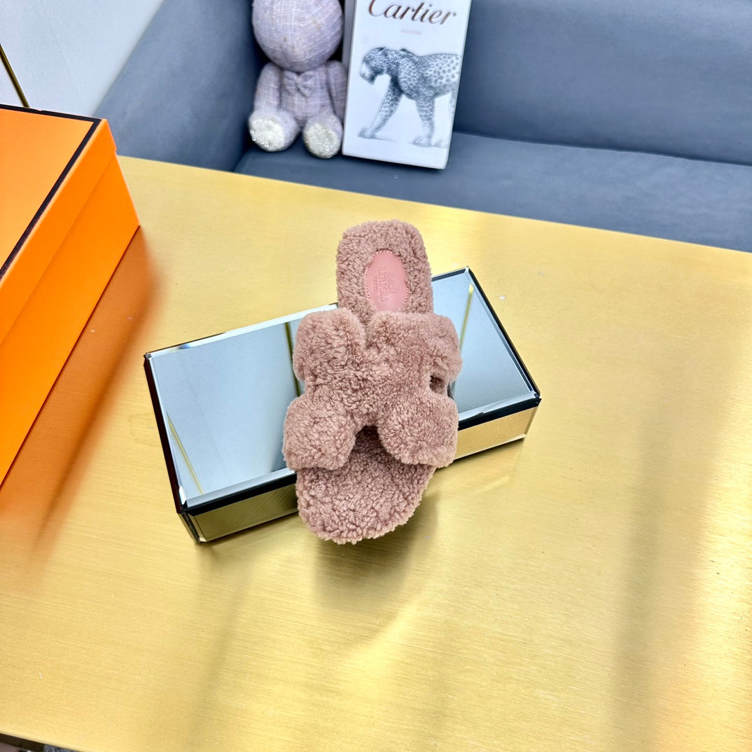 0RAN SHEARLING SANDALS ROSY BROWN - 图片 4